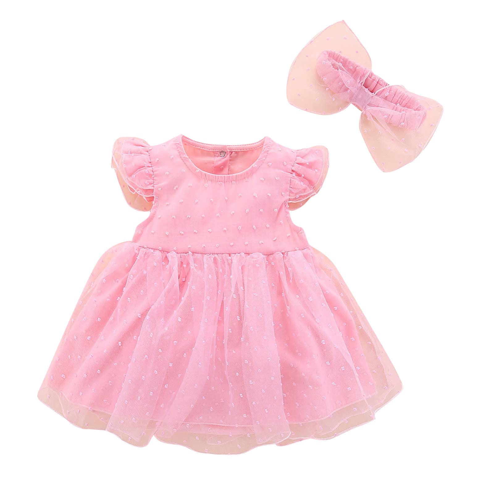 Amazon.com: Tea Party Dress for Girls Newborn Infant Baby Girl Spring  Summer Tulle Solid Sleeveless Birthday Party Romper Princess (Pink, 0-3  Months) : Sports & Outdoors