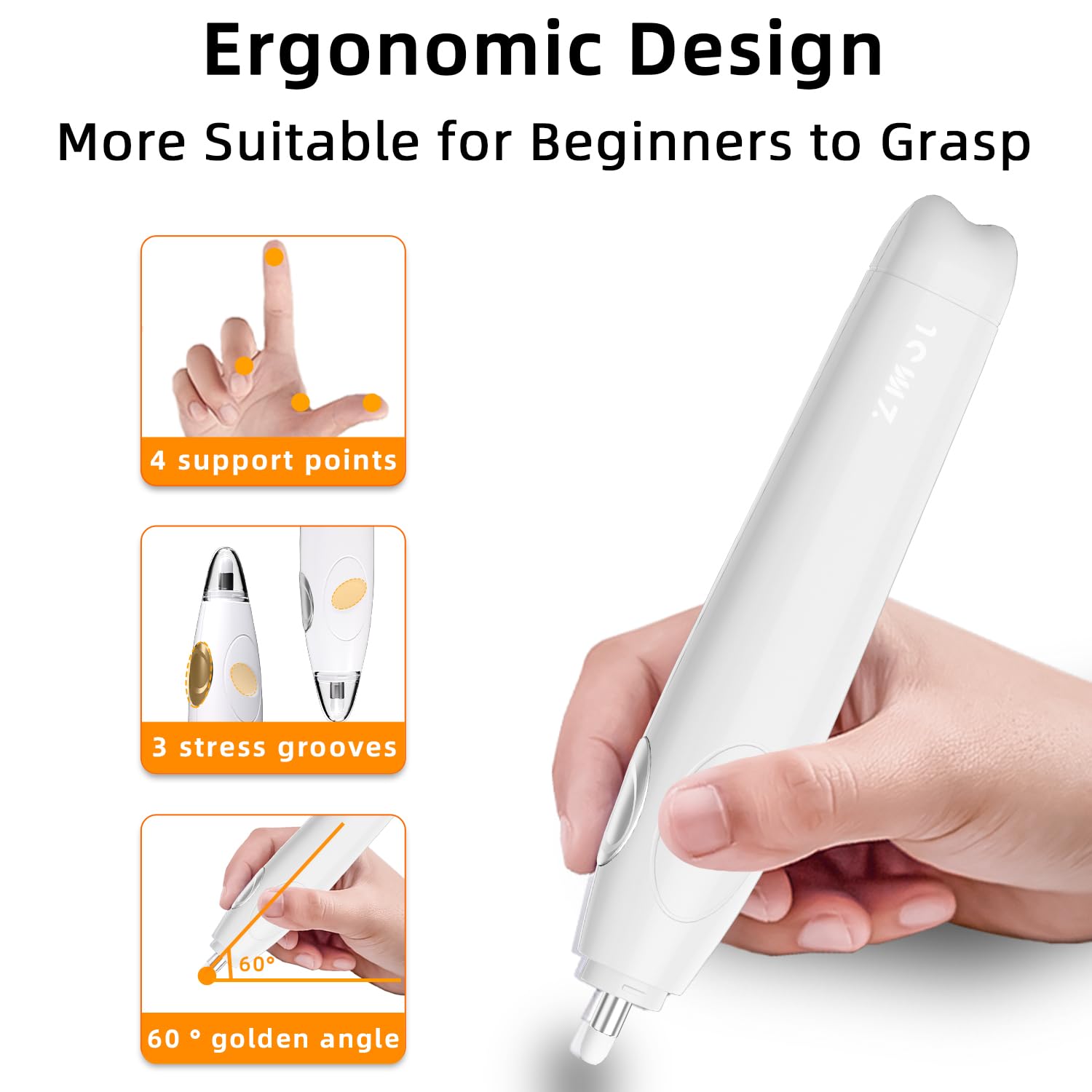 Gomme électrique pour artistes, 140 recharges de gomme, gomme électrique rechargeable pour dessin (blanc)