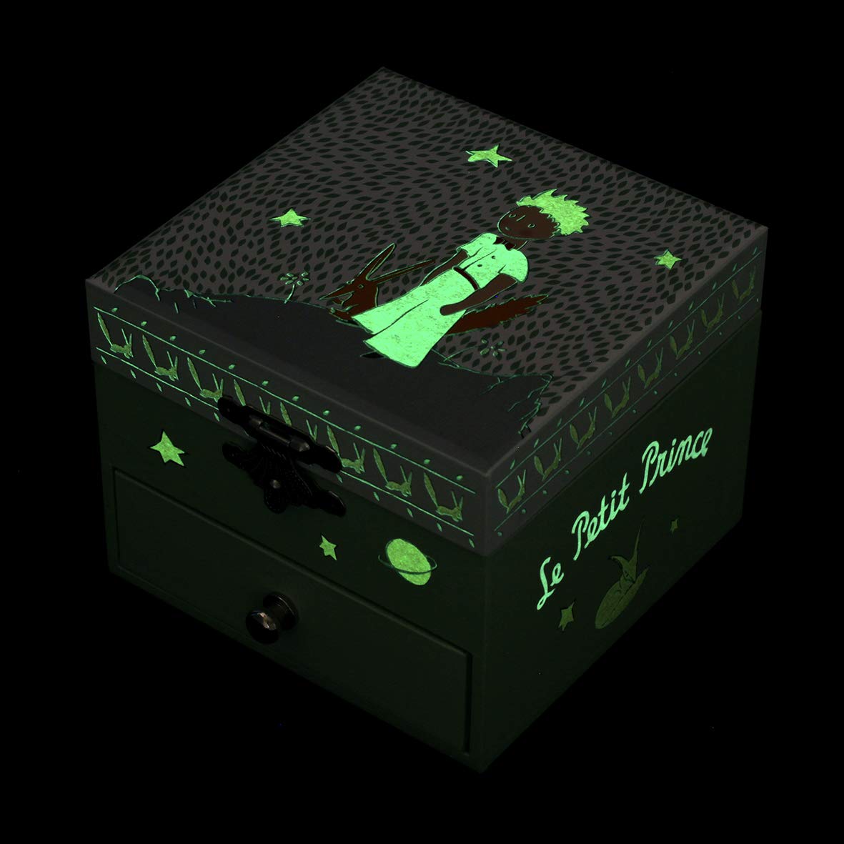 Trousselier Joyero Musical El Principito Saint Exupéry Caja Tesoros Verde Fosforescente Música La Valse d'Amélie Poulain