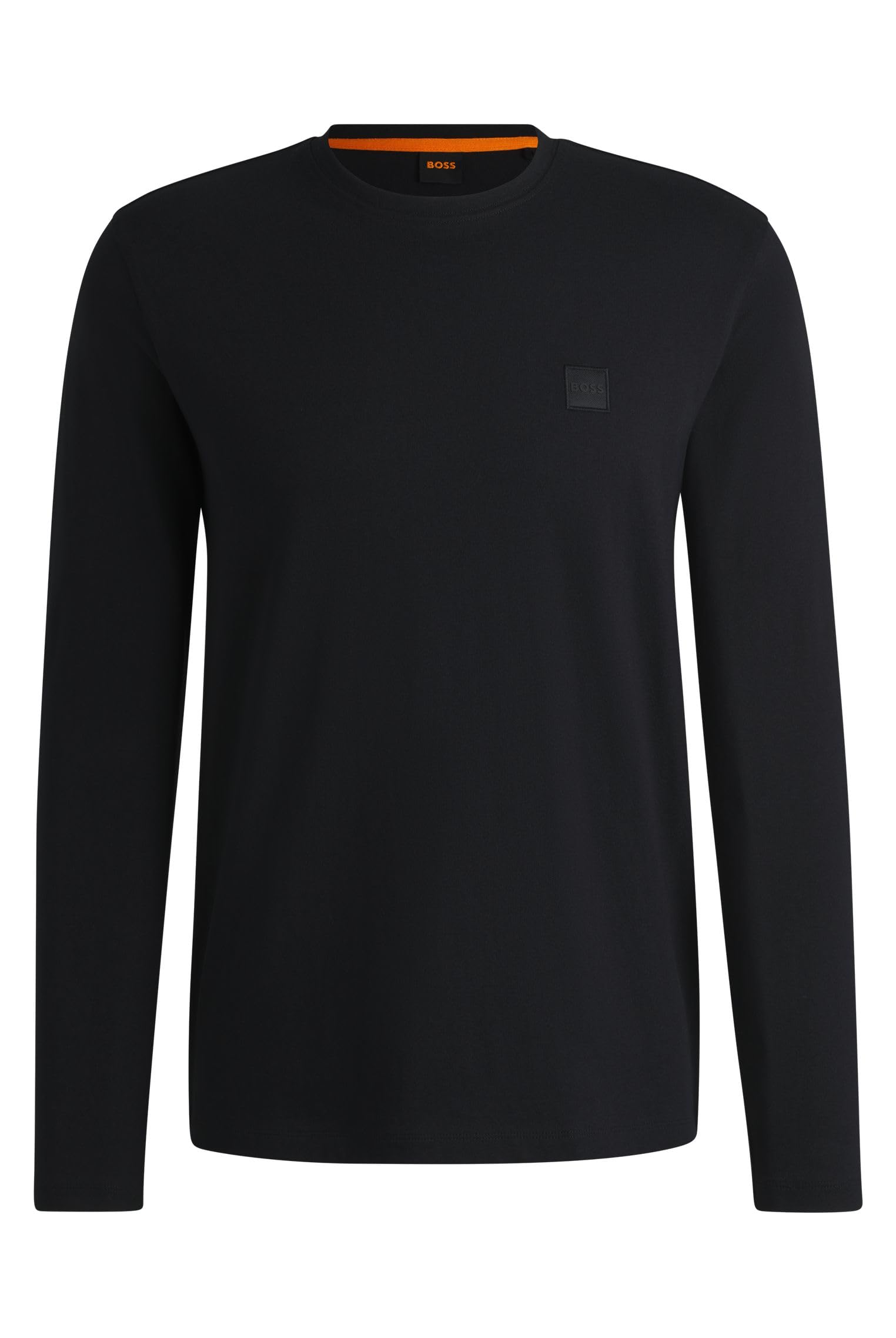 BOSS Mens Tacks Cotton-Jersey T-Shirt with Logo Patch Black, XXL