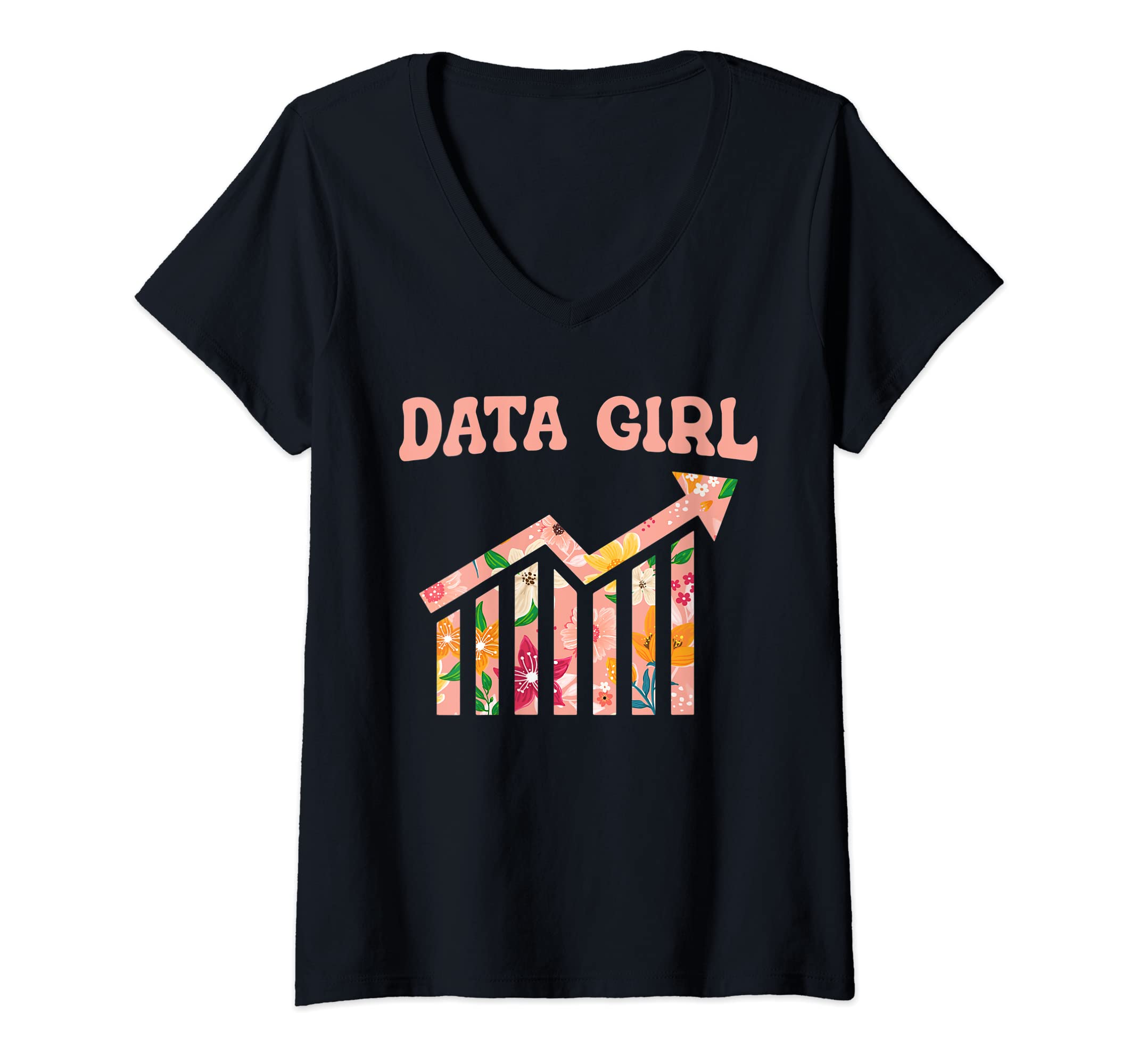 Data Science Gifts & AccessoriesWomens Data Girl - Engineer Machine Learning Datum Data Scientist V-Neck T-Shirt