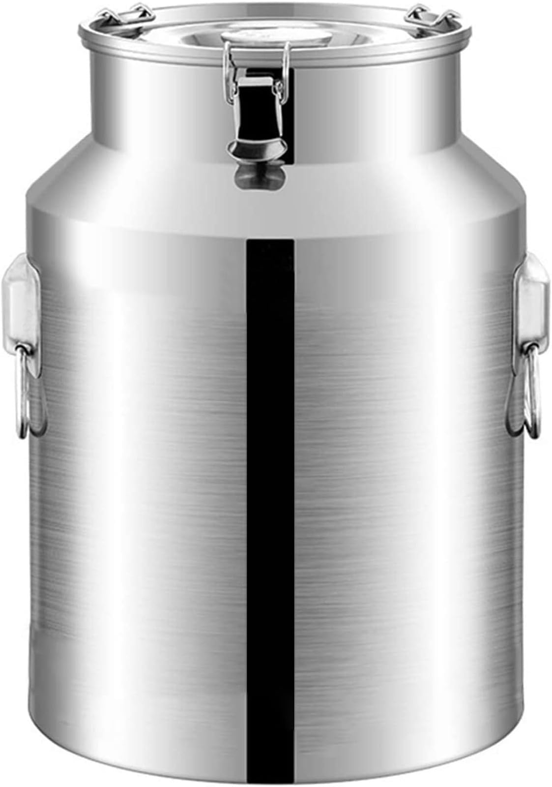 Jarra de leche de acero inoxidable con asa y tapa, contenedor de transporte resistente para almacenamiento de lácteos, vino y bebidas