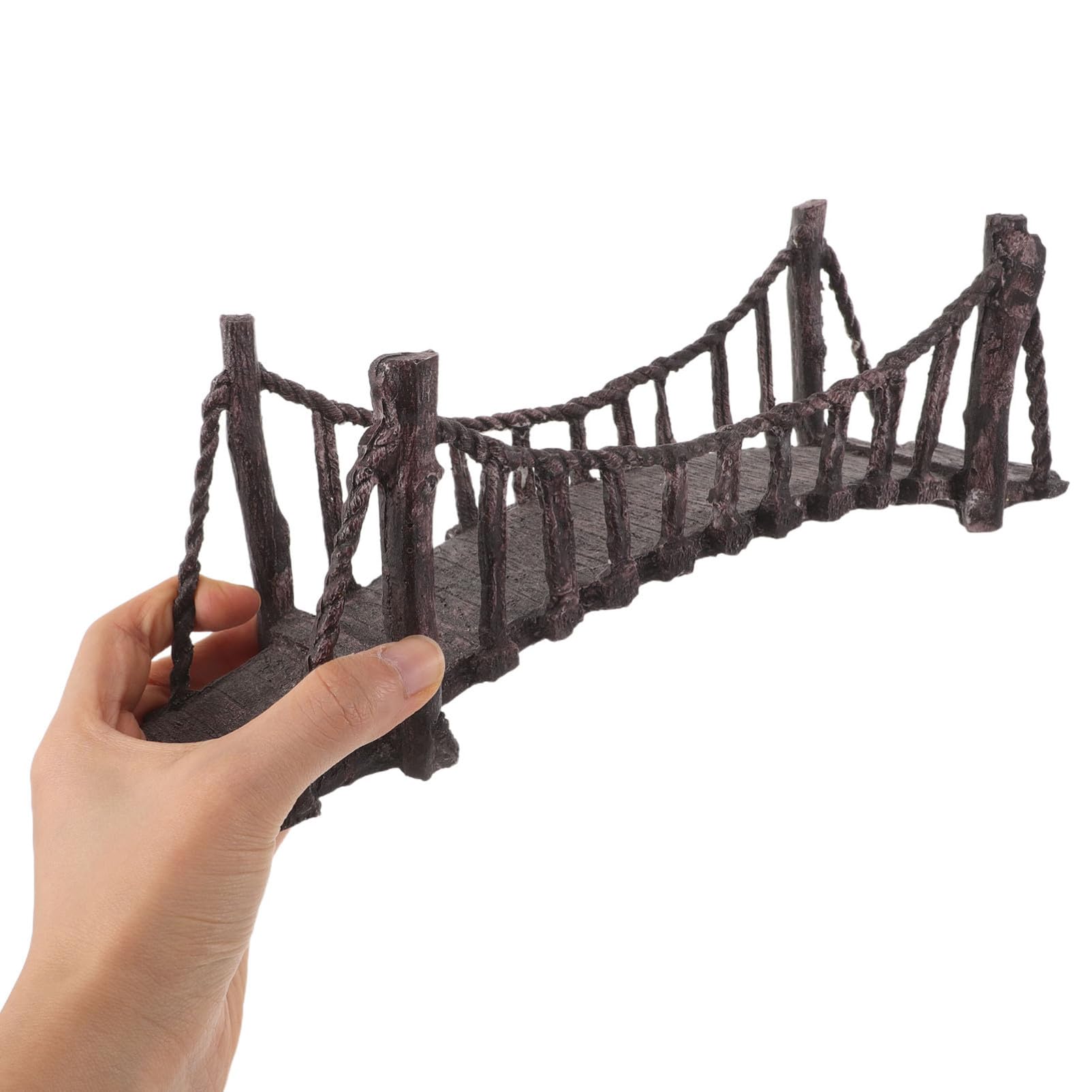 5 Pièces Mini Pont Suspendu Résine pour Jardin de Fées Accessoires Résistants à Eau pour Décoration Aquarium et Micro Paysage