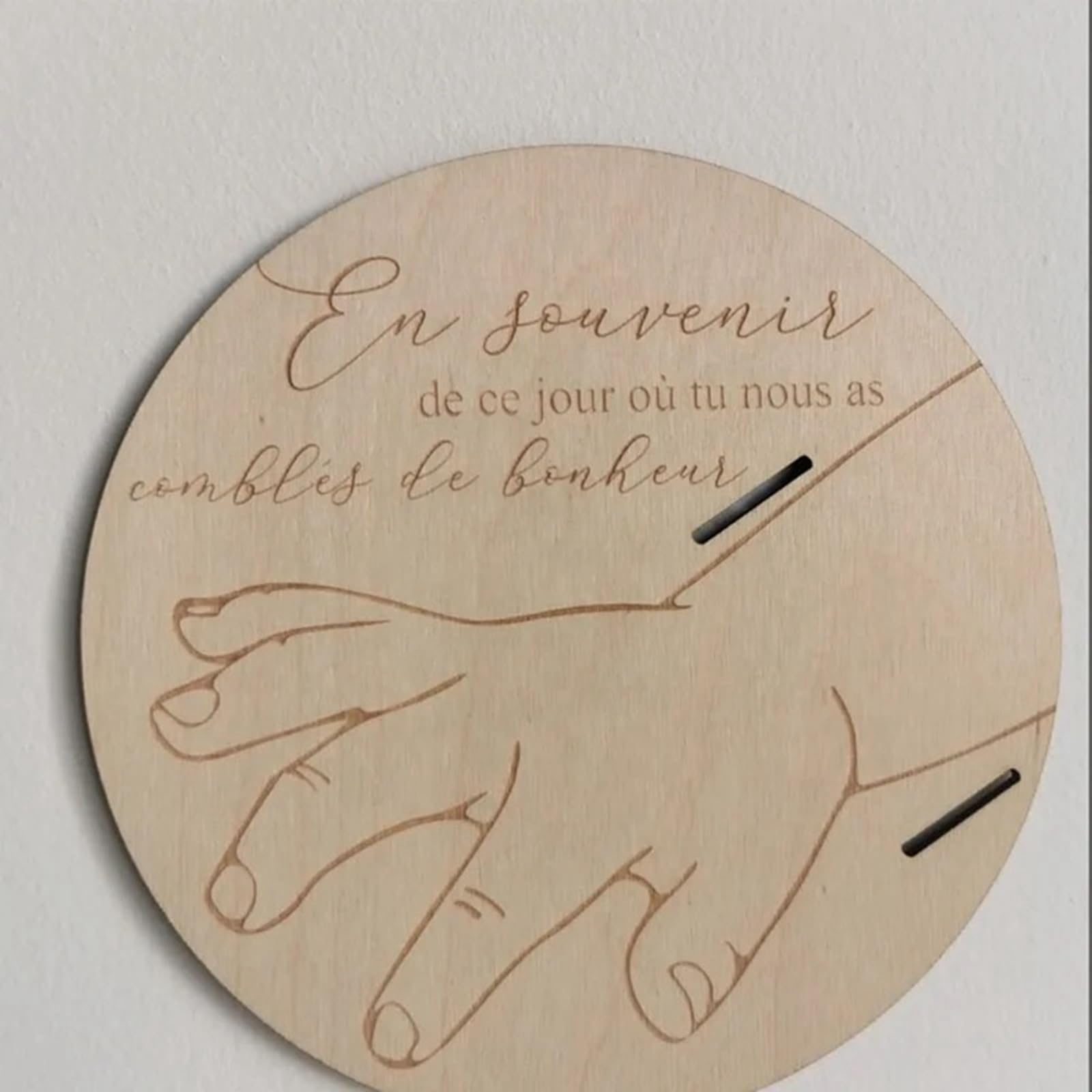 Souvenir de nouveau-né bébé en bois de naissance hôpital support de bracelet de naissance avec gravure bébé information coffre-fort bois citrouilles croissance ruban jalons cadeaux