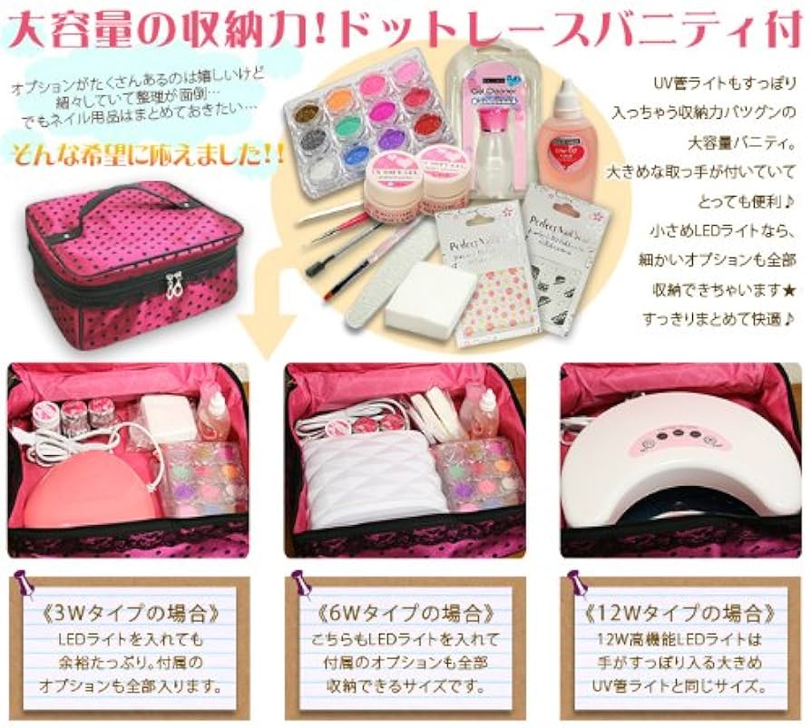 ジェルネイル・LEDライトとケース♪ Amazon | ジェルネイル ジェルネイルライト uvライト ネイル