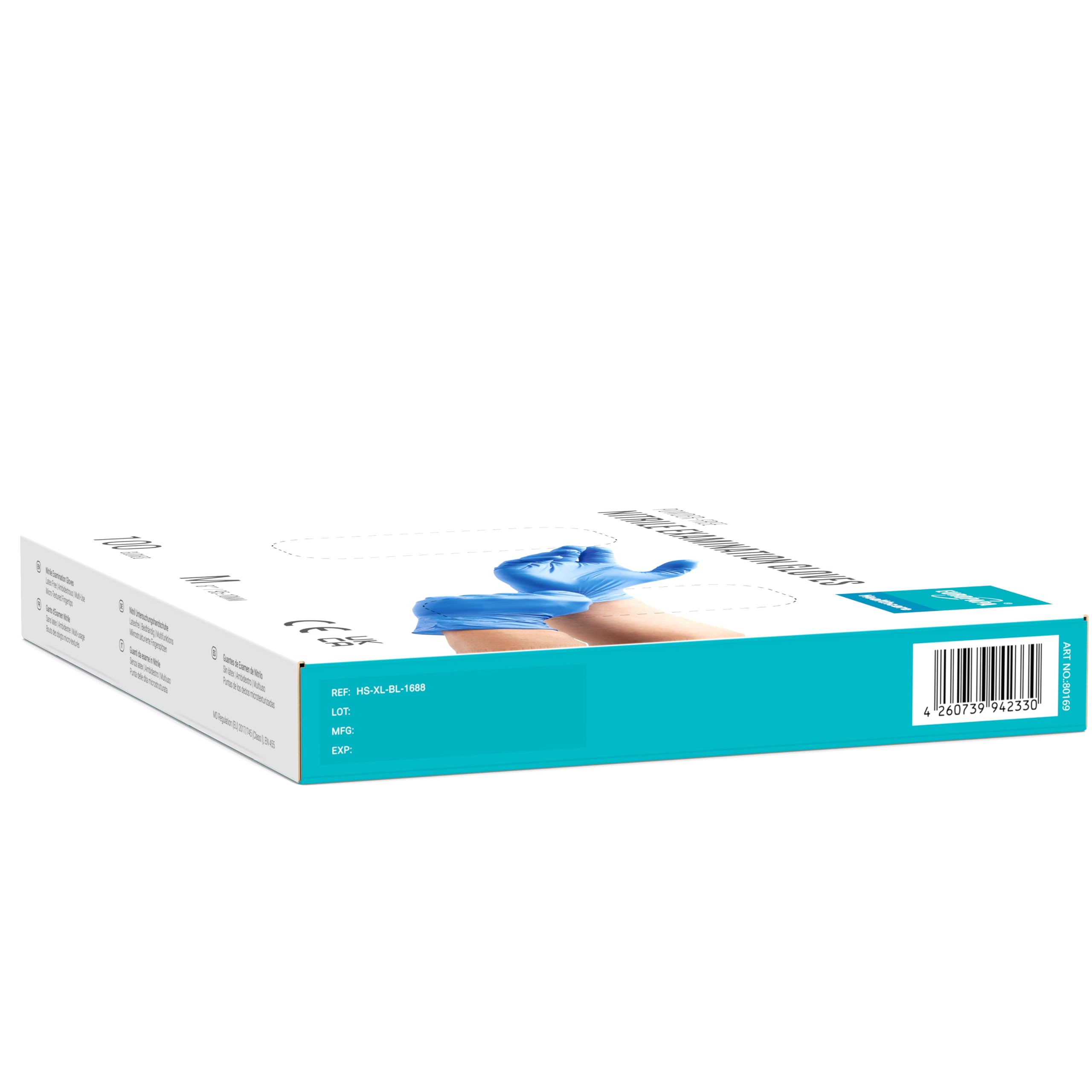 EUROPAPA® 2000 Stück (20x100) Nitrilhandschuhe Box Einweghandschuhe, Einmalhandschuhe, Untersuchungshandschuhe, puderfrei, ohne Latex, unsteril, latexfrei, disposible gloves (M, Ocean Blau)