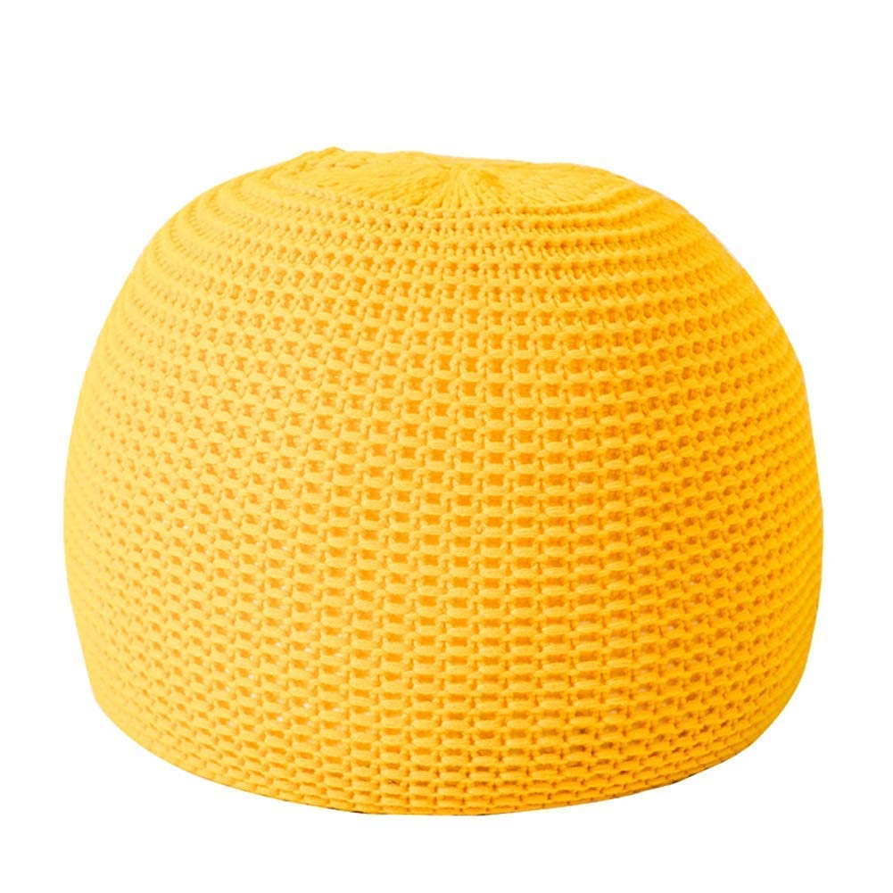 Pouf de sol pour soulager les jambes lourdes | Repose-pieds tricoté main coton