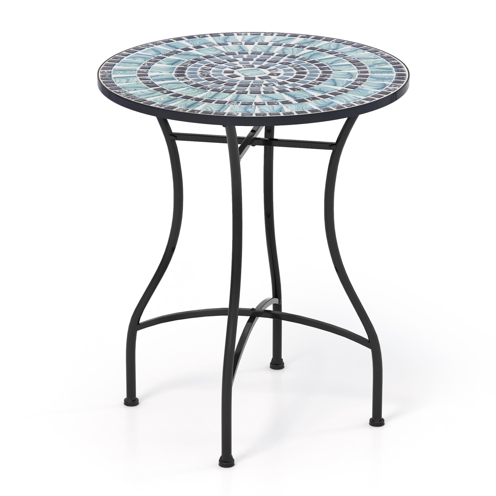 Giantex 24 Inch Patio Bistro Table Mosaic Round Table W