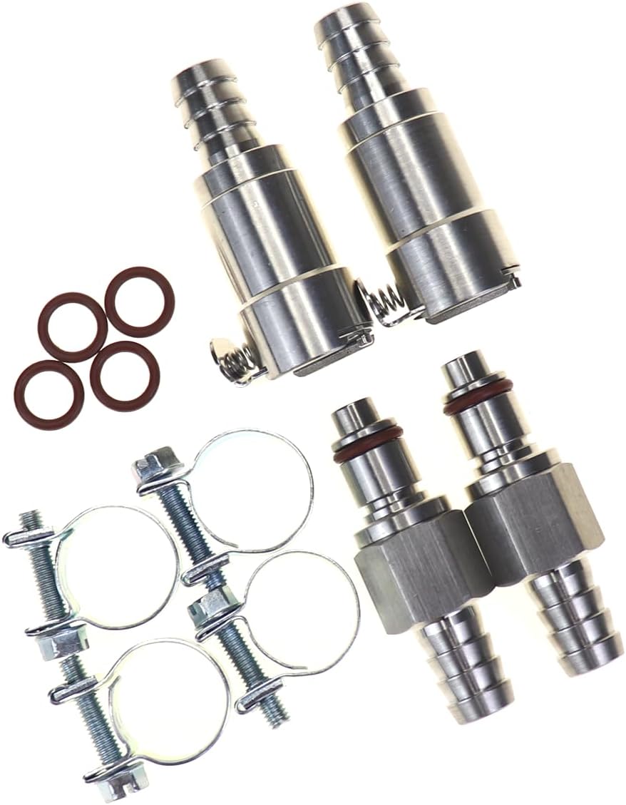 2 Pairs 3/8" Gas Tank Fuel Line Quick Release Disconnect Coupling Fuel Line Quick Disconnect Kit For Fits Honda VTX 1800/1800C1/1800C2/1800C3/1800F1/1800F2/1800F3/1800N/1800N1/1800N2/1800N3/