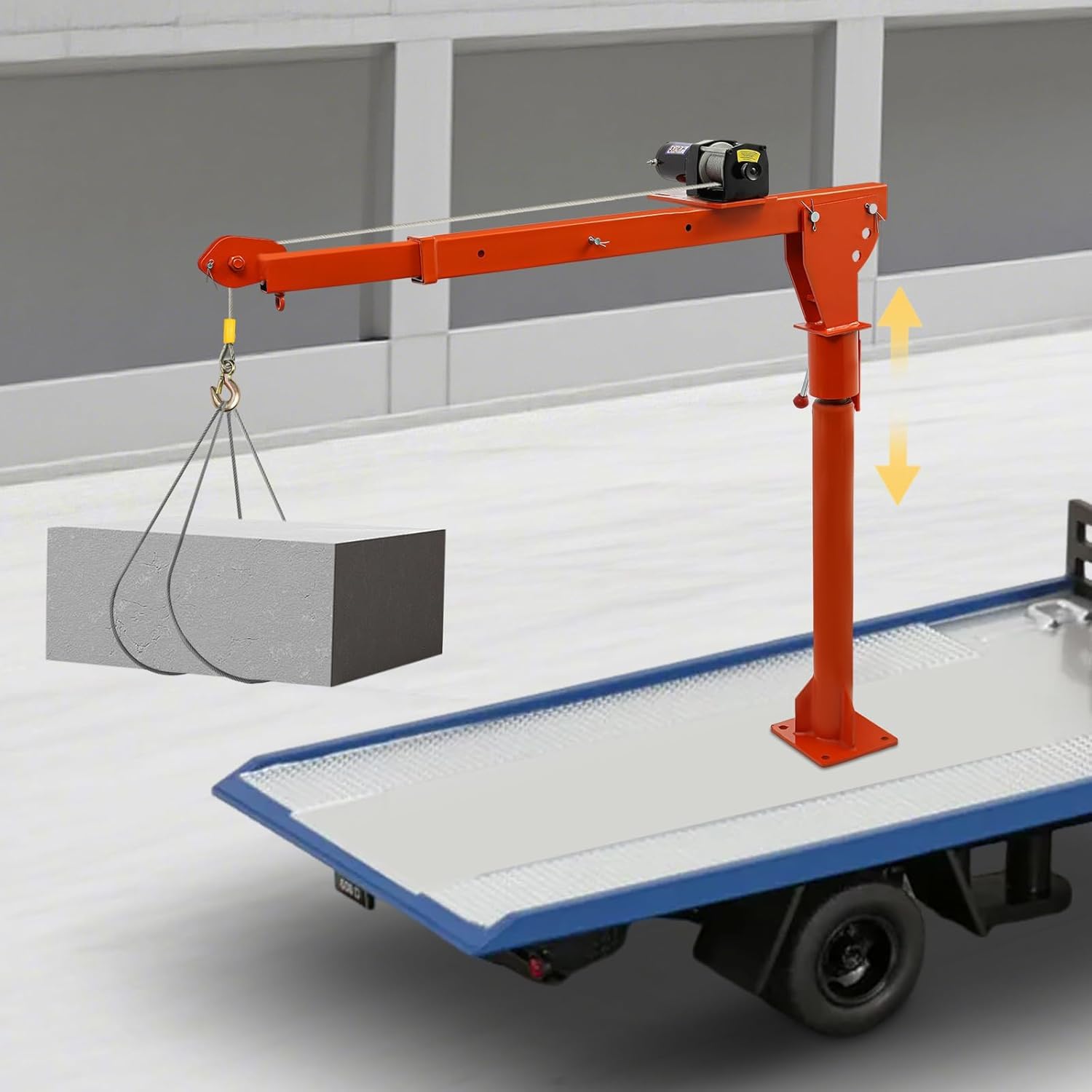 Ferngesteuerter LKW-ladekran Für Pick-ups, Verstellbarer Auslegerkran Aus Legiertem Stahl Mit Elektrischer Winde Und Haken, Vielseitige Hebelösung