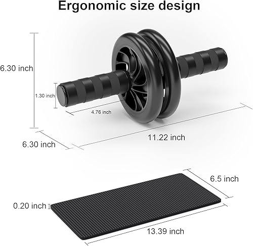 Miniatura 6 de Rueda abdominal, rodillo abdominal para máquina de ejercicio abdominal, equipo de entrenamiento abdominal, entrenamiento de fortalecimiento de