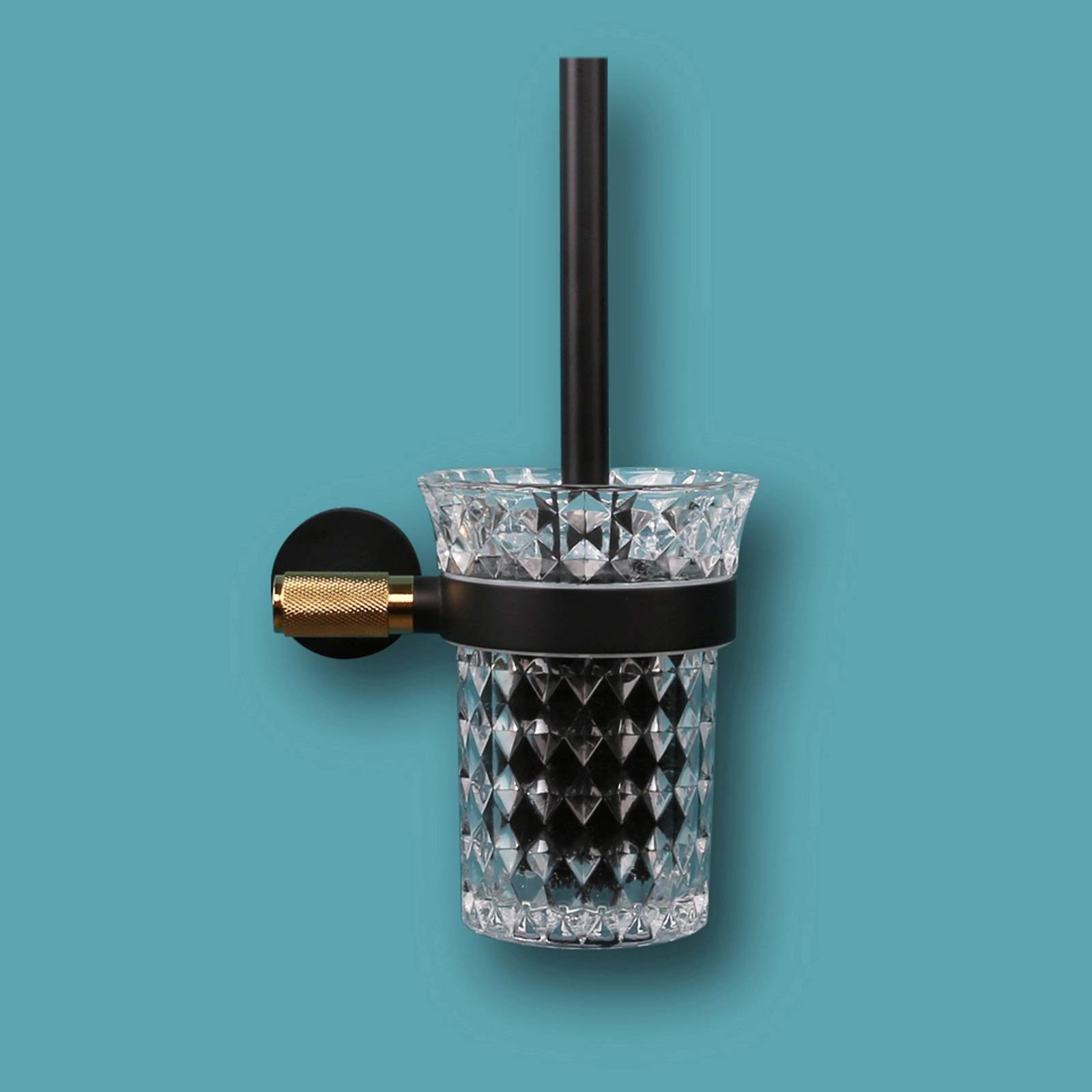 Escobillero Baño Conjunto de tazón de Inodoro congelado Conjunto de Vidrio Taza de Vidrio Limpieza Integral Aseo Limpieza de Inodoro sin Perforado (montado en la Pared) Escobillas WC