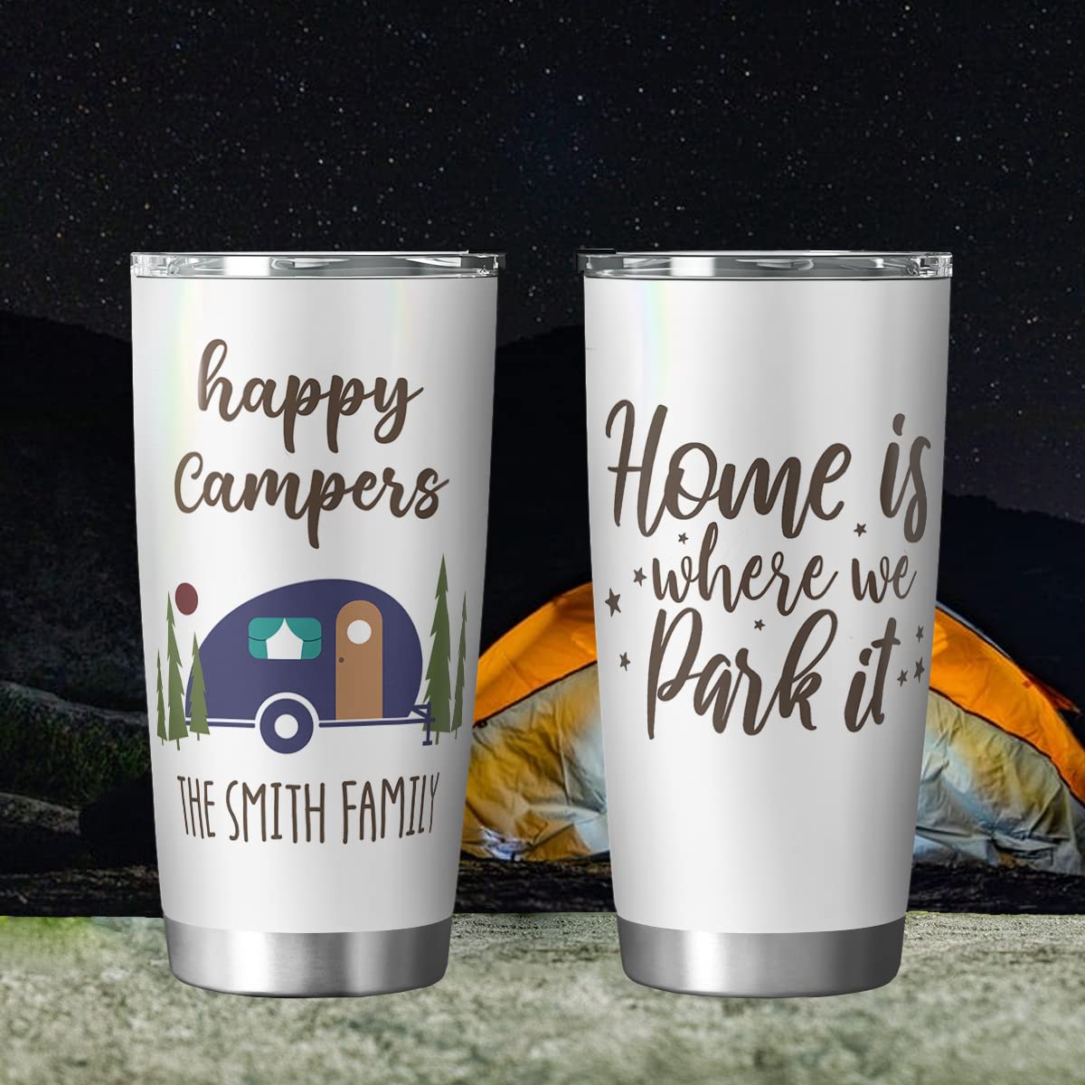 Amazon.com | Personalized Happy Campers Tumblers - Stainless Steel