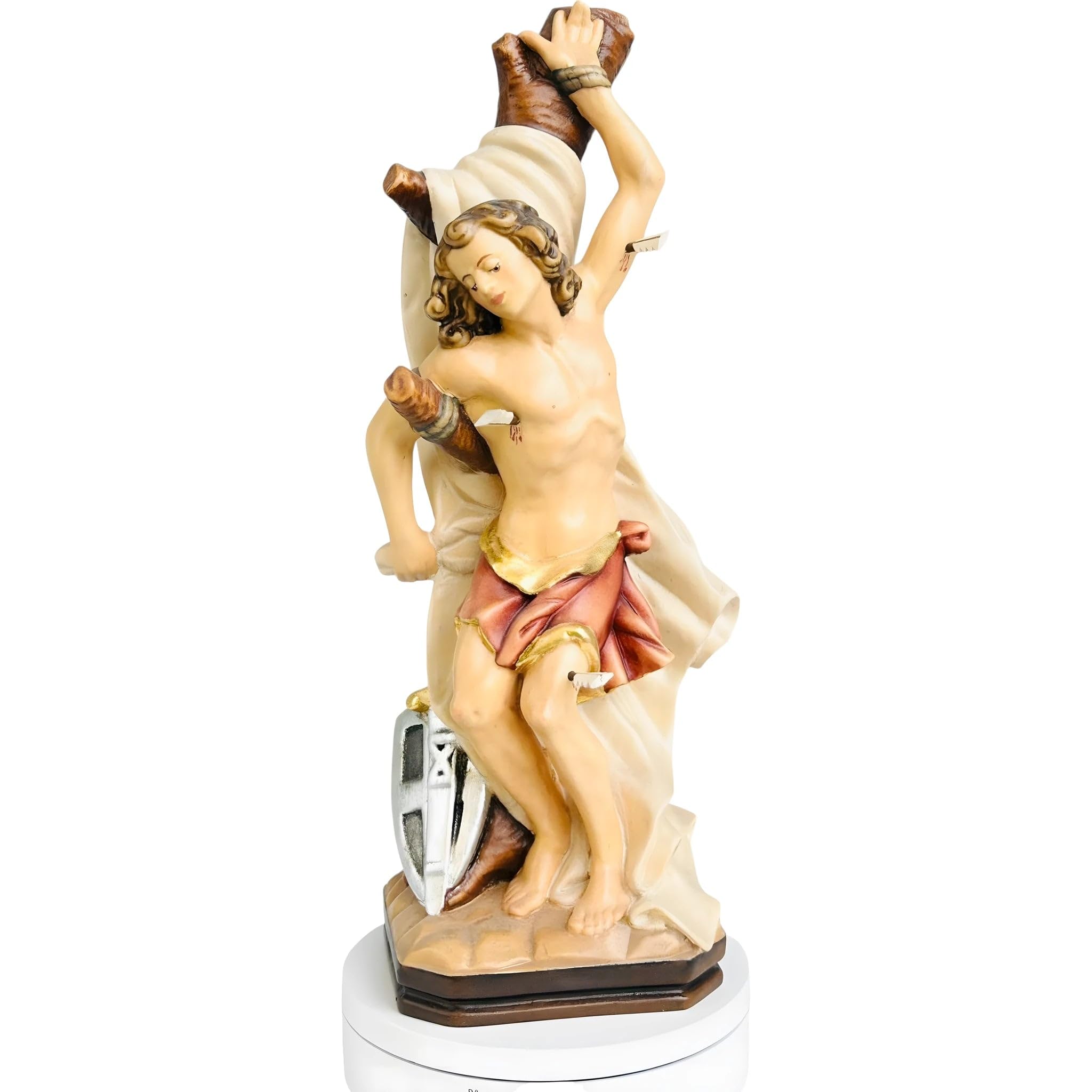 Wooden Saint Sebastian Statue by Dolfi