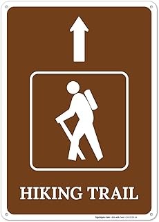 Hiking Trail Up Arrow Sign, 10x14 Inches, Rust Free .040 Aluminum, Fade Resistant, Made in USA by Sigo Signs