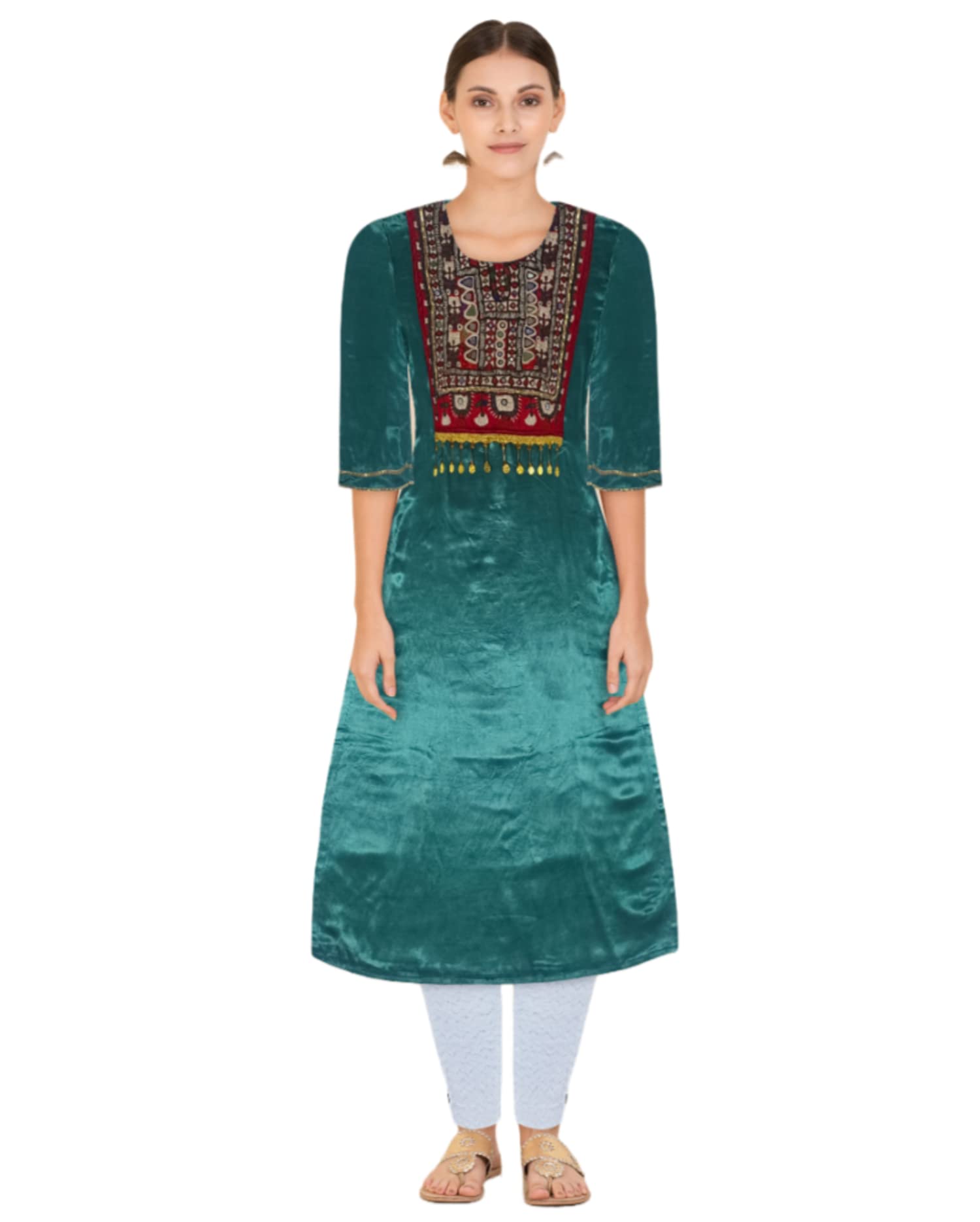 GenericHIRAJAS Designs Hand Embroidered Blue Color Kurta