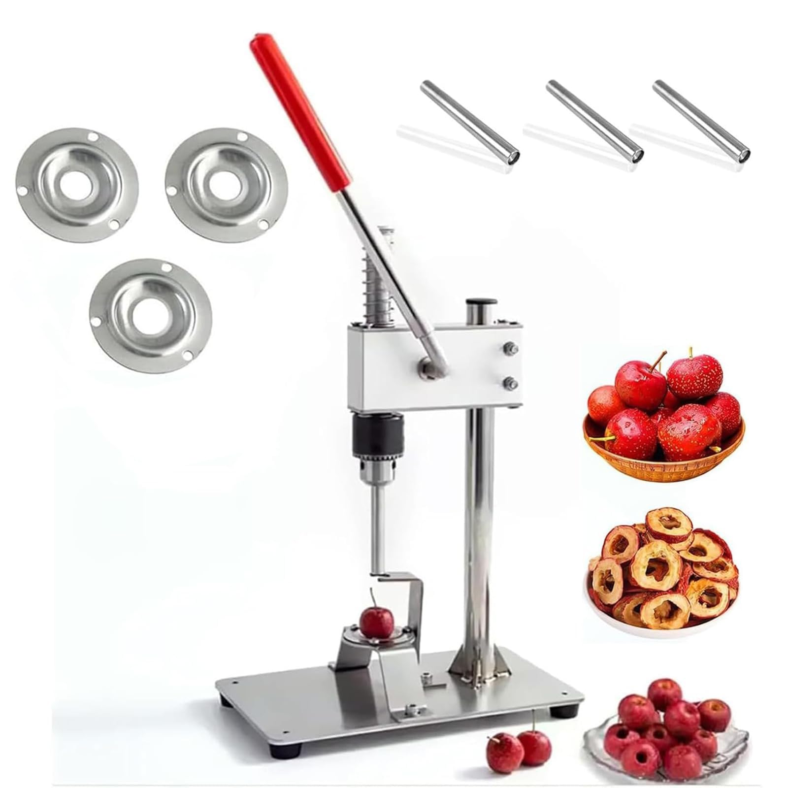Herramienta para deshuesar frutas de acero inoxidable con transmisión de engranajes, removedor manual de semillas para un fácil procesamiento diario de frutas en la cocina