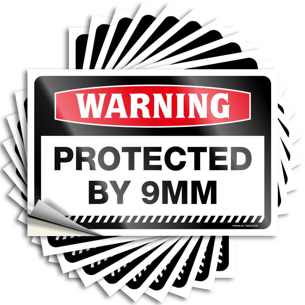Farm Kitchen Decor Accessory Quote | Warning Protected By 9mm Fuzzy Durable Vinyl Sticker Easy Apply for Classroom(6X9CM)