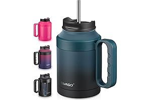 CIVAGO 50 oz Insulated Water Jug with Straw and Handle