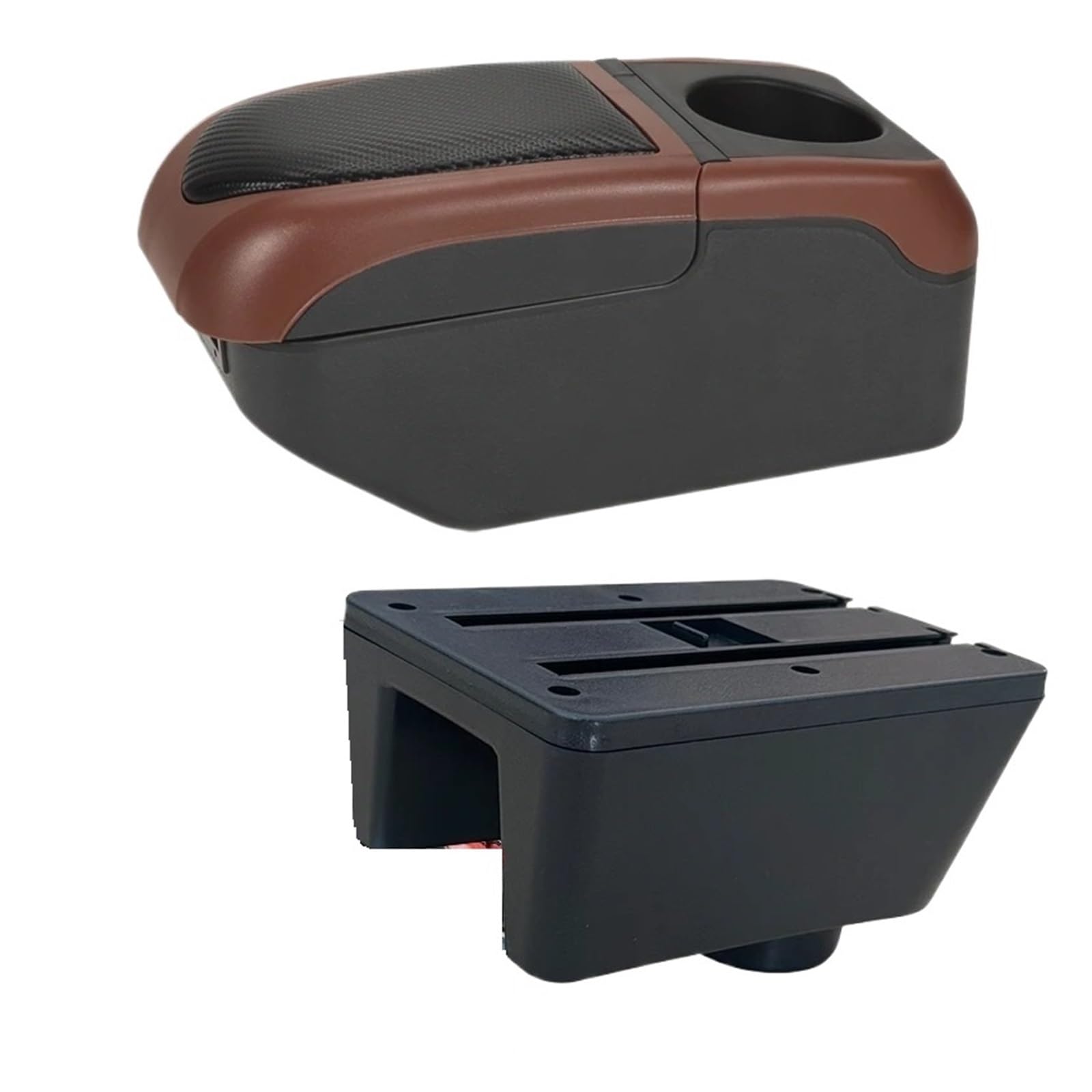 Ecbugat Black Curry For Seat For Ibiza 6J 6L Car Armrest Auto Storage Box Retrofit Parts Interior Details Accessories Car Armrest Box(Black Curry)