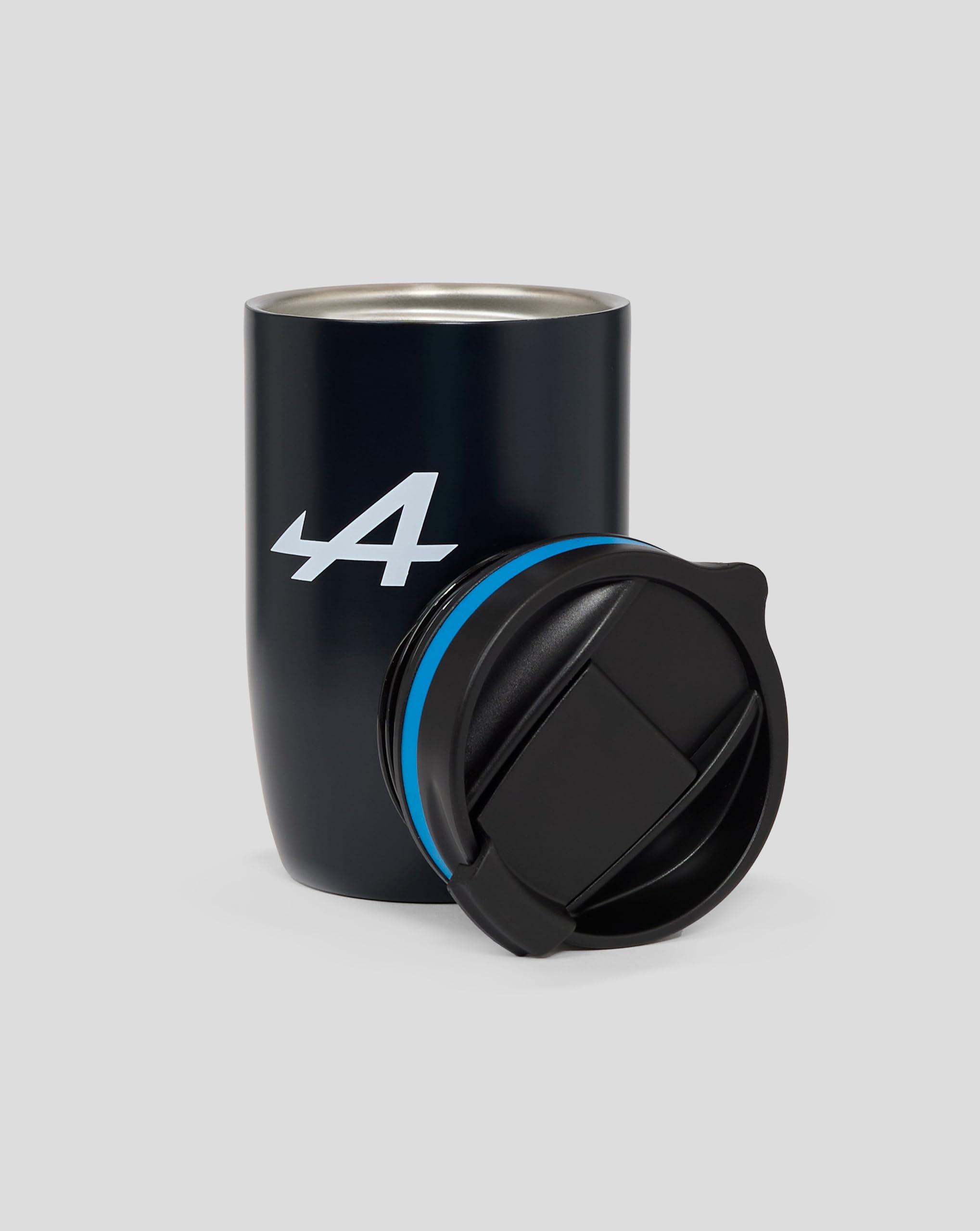 Castore Tasse de voyage officielle Alpine F1, tasse à café isotherme avec couvercle, noir et bleu
