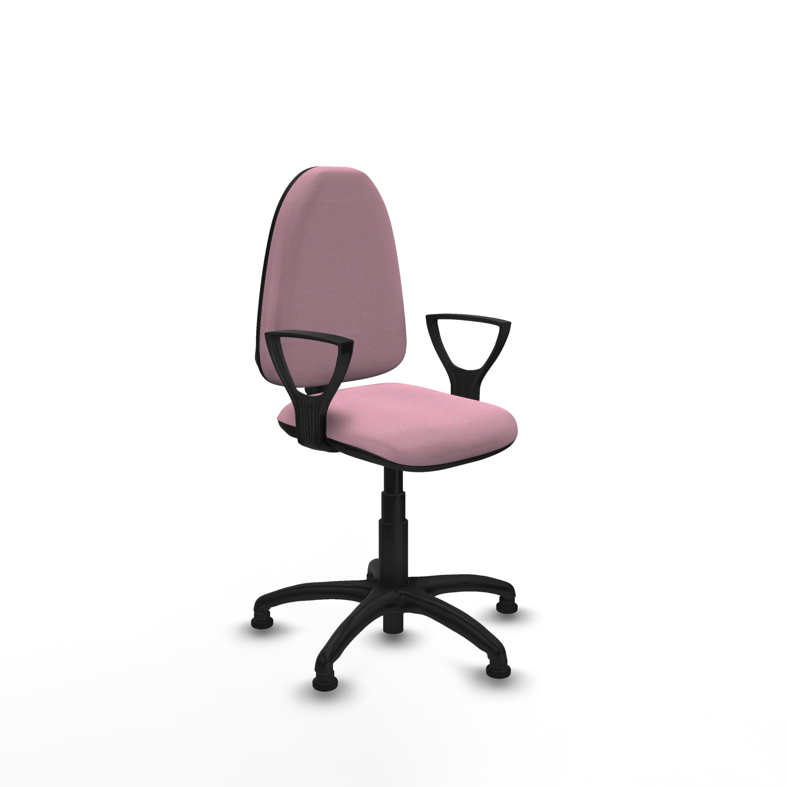 Piqueras y Crespo - Aýna Pink Desk Chair without Wheels with Fixed Arms. Equipped with Basic Permanent Contact and Cutting Foam. Pink