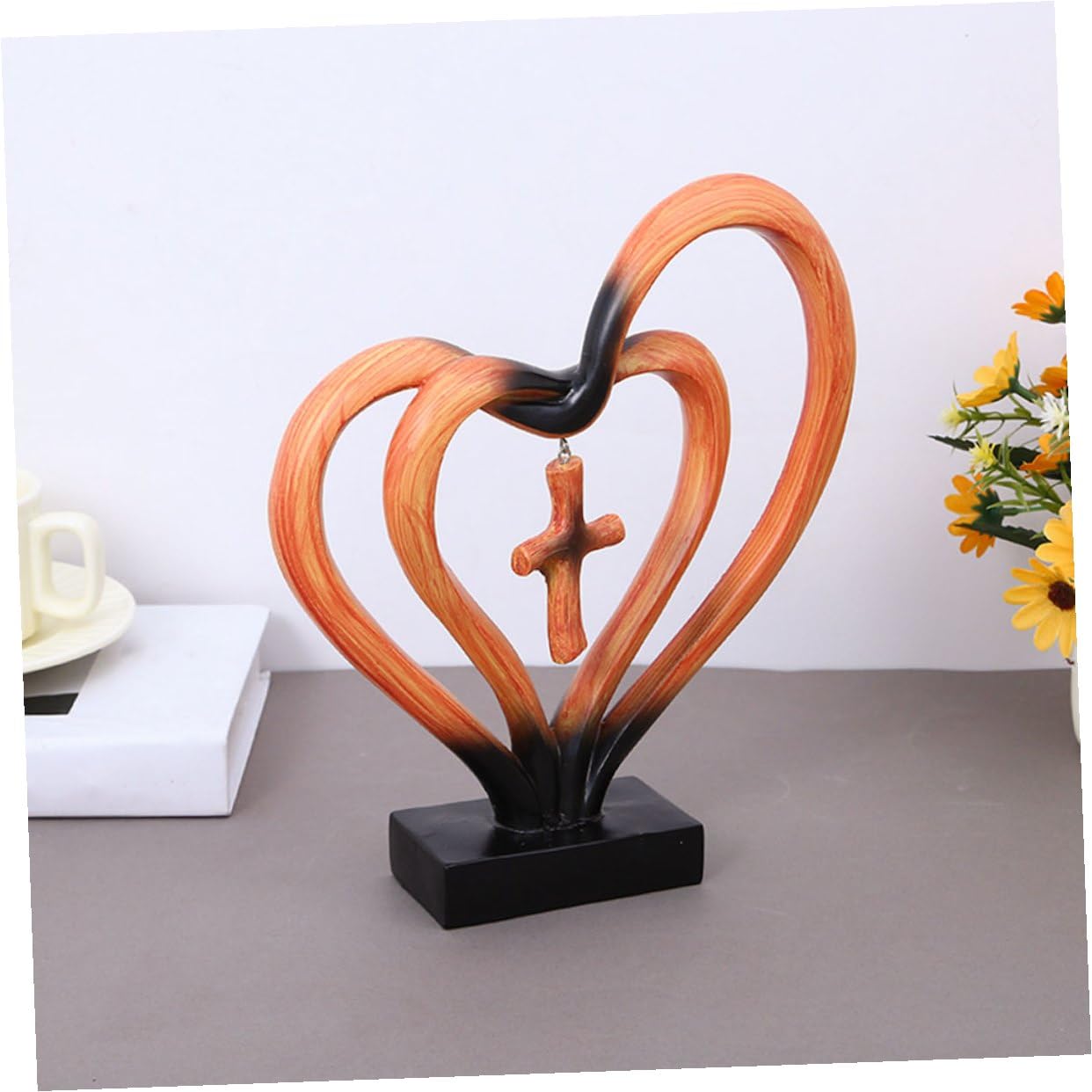 VANZACK Herzskulptur Moderne mit Einzigartigem Design aus Kunstharz Leicht zu Reinigen und Tragbar Dekoration für Hochzeit oder Arbeitszimmer