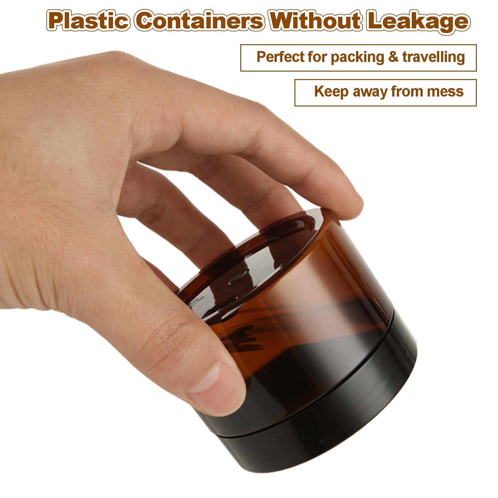 Confezione da 50 contenitori in plastica da 113,4 g con coperchio, ricaricabili, contenitori per cosmetici con coperchio nero, barattoli da viaggio a prova di perdite, per prodotti di bellezza,