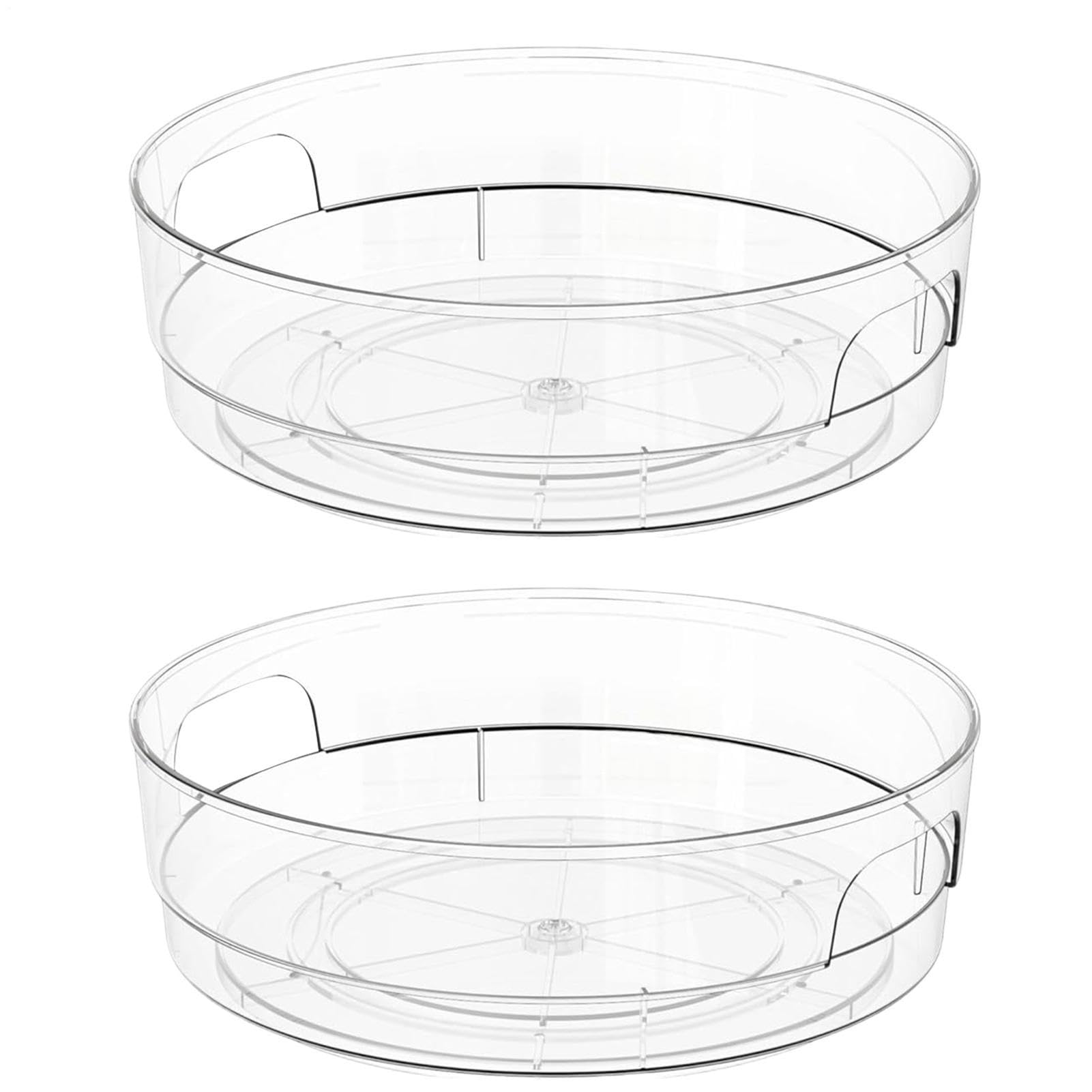 2 bandejas organizadoras giratorias, organizador giratorio para gabinete | Bandeja de almacenamiento giratoria para despensa, encimera, refrigerador, baño, sala de estudio, casa de campo, restaurante
