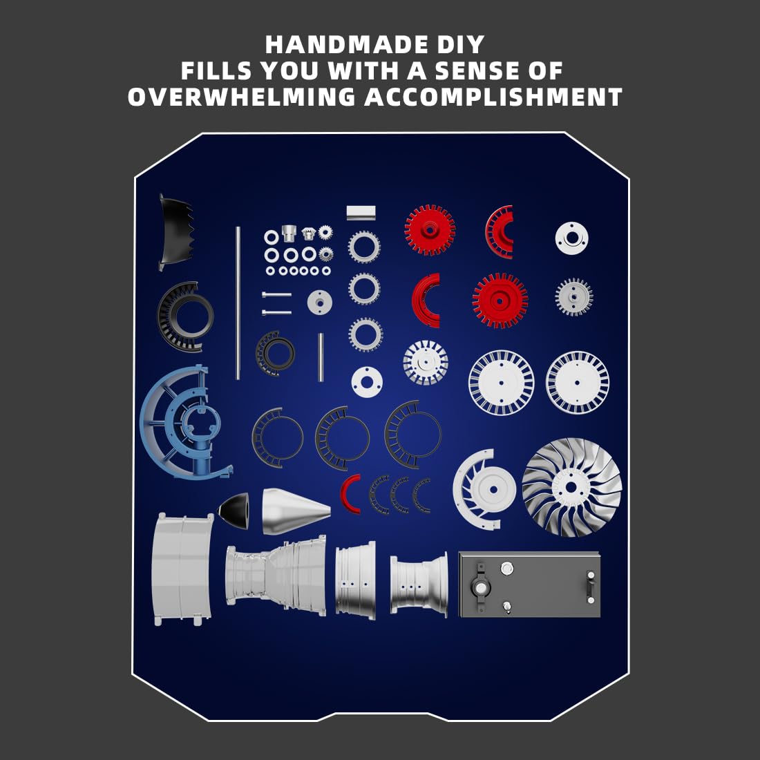 DM122 Ganzmetall-Turbofan-Triebwerk-Modellbausatz, 170 Teile, detailgetreue mechanische Tischdemonstration für Flugzeuge der A320 B737 C919, physikalische Experimentierpräsentation für Erwachsene