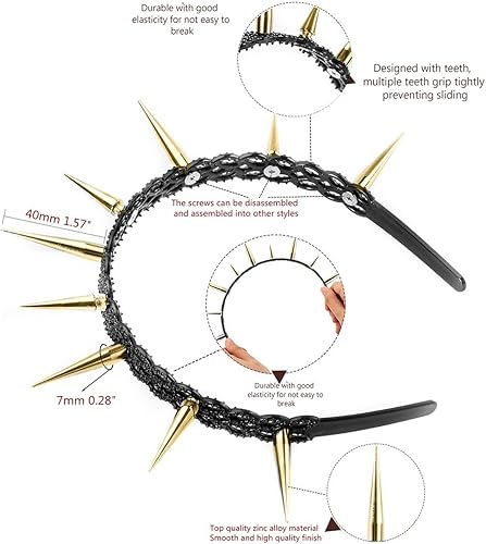 Miniatura 4 de Diadema de diosa con corona de halo, tiaras de pico dorado, aro de metal dorado, accesorios de tocado de Mary para mujer, tocado con explosión de