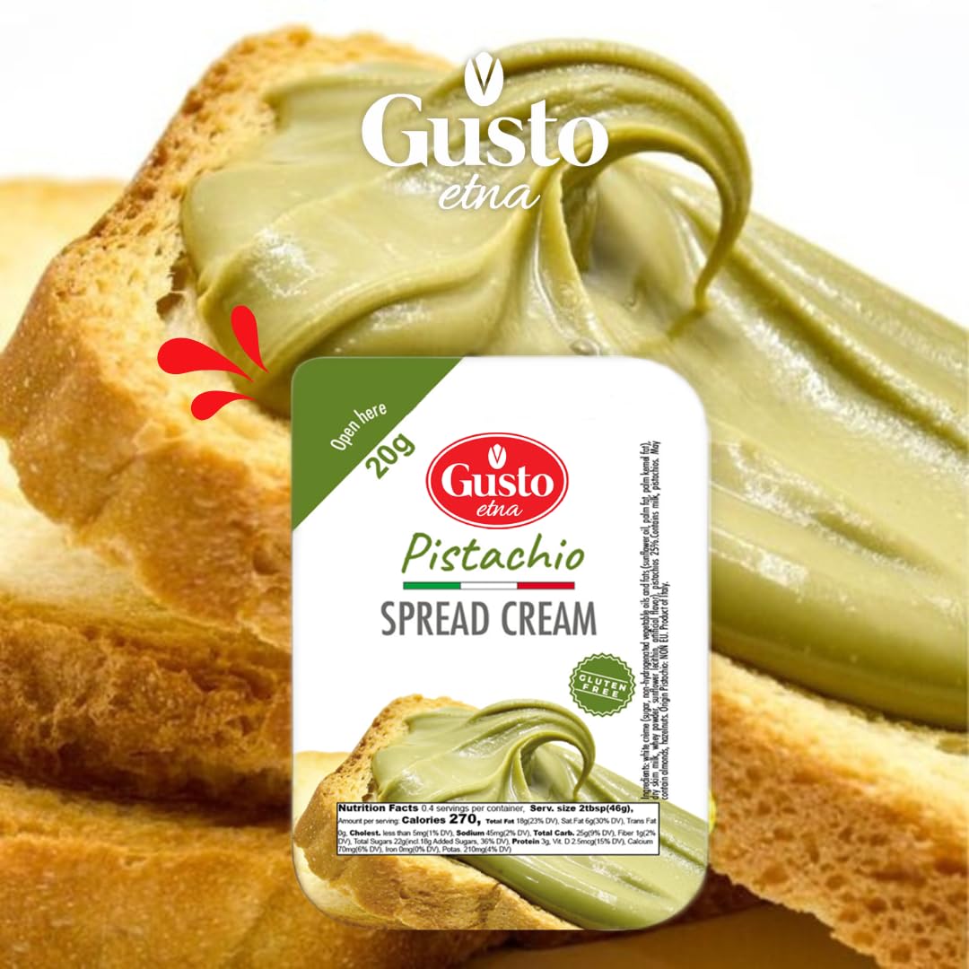 Pistachio Cream Cups 4-Pack Sweet Pistachio Spread Gluten-Free Convenient Mini Cups Authentic Italian Product 20 g Each — view 5