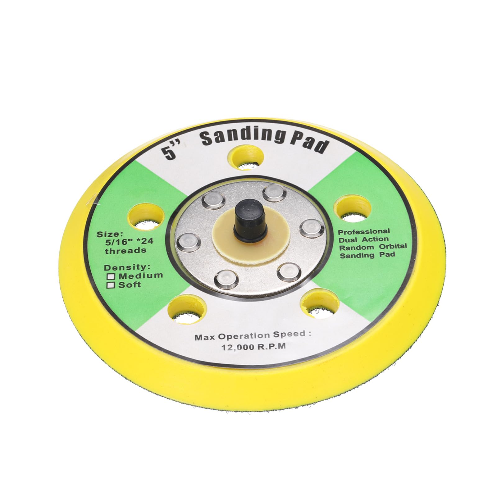 Sourcingmap 5 Inch Hook and Loop Backing Sanding Pads with 5/16"-24 Thread for Diamond Sanding Finishing Polishing Buffing Pads - Image 3