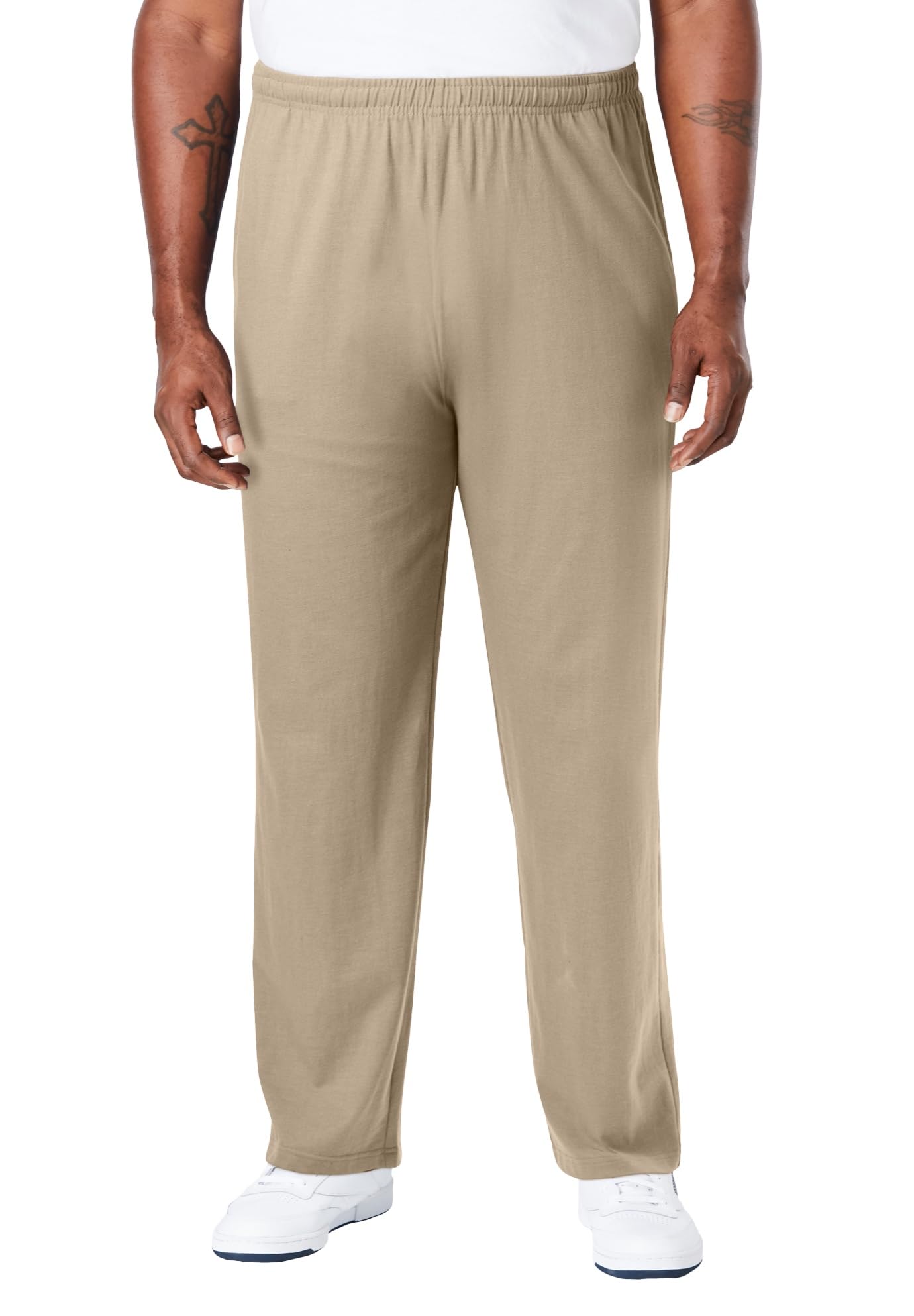 KingSize Men's Big & Tall Lightweight Jersey Open-Bottom Sweatpants