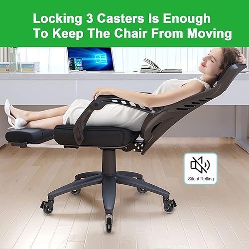 Miniatura 6 de Juego de 5 ruedas giratorias de 3 pulgadas (3 con doble freno de seguridad, 2 sin), ruedas giratorias resistentes con vástago roscado de 38 a 16UNC,