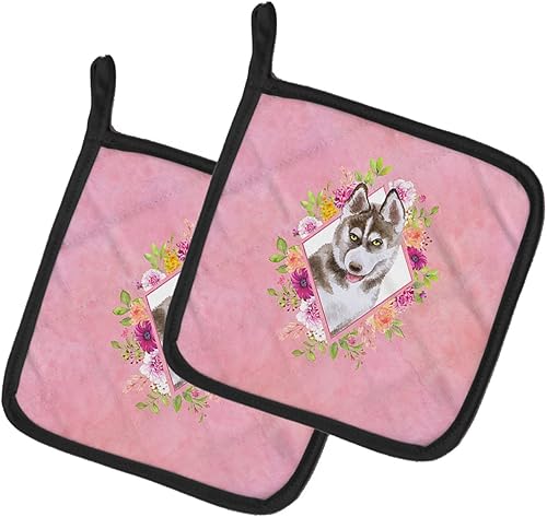 Caroline's Treasures CK4152PTHD Husky Siberiano #2 - Juego de soportes para ollas de cocina resistentes al calor, almohadillas calientes para horno,