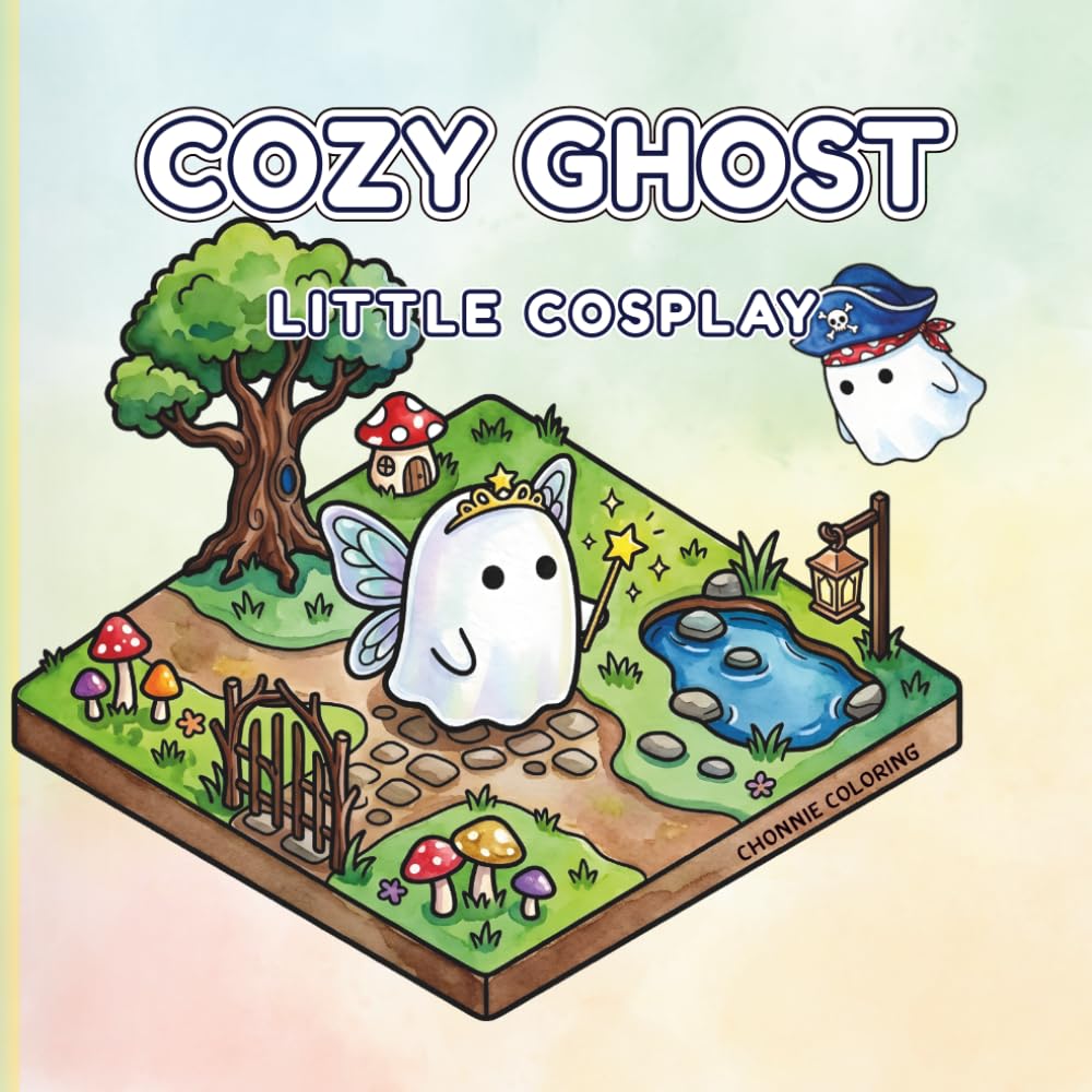 Cozy Ghost Little Cosplay: A Kawaii Isometric Coloring Book Featuring Cute Spooky Spirits and Fun Costumes for Kids, Teens, and Adults