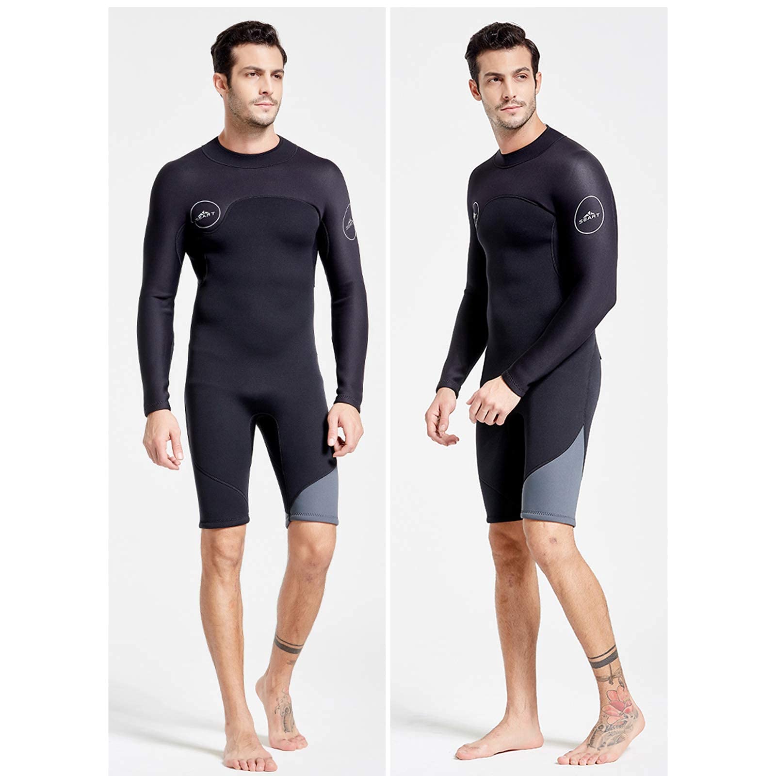 Amazon.co.jp: 3MMネオプレンウェットスーツ男性は暖かい水泳
