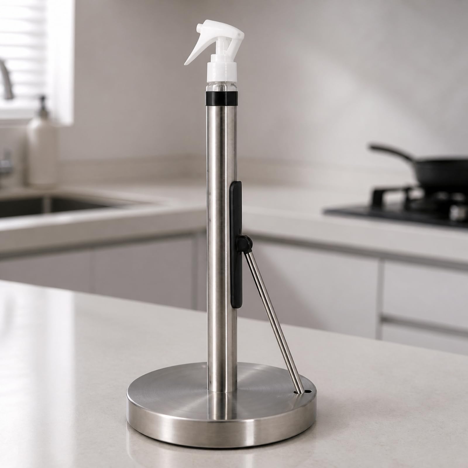 Porte-Essuie- Comptoir En Acier Inoxydable Support En Acier Inoxydable Base Pratique pr Cuisine