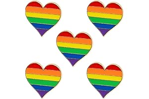 5pcs Pride Heart Pin for Backpacks Hats Clothes Bags