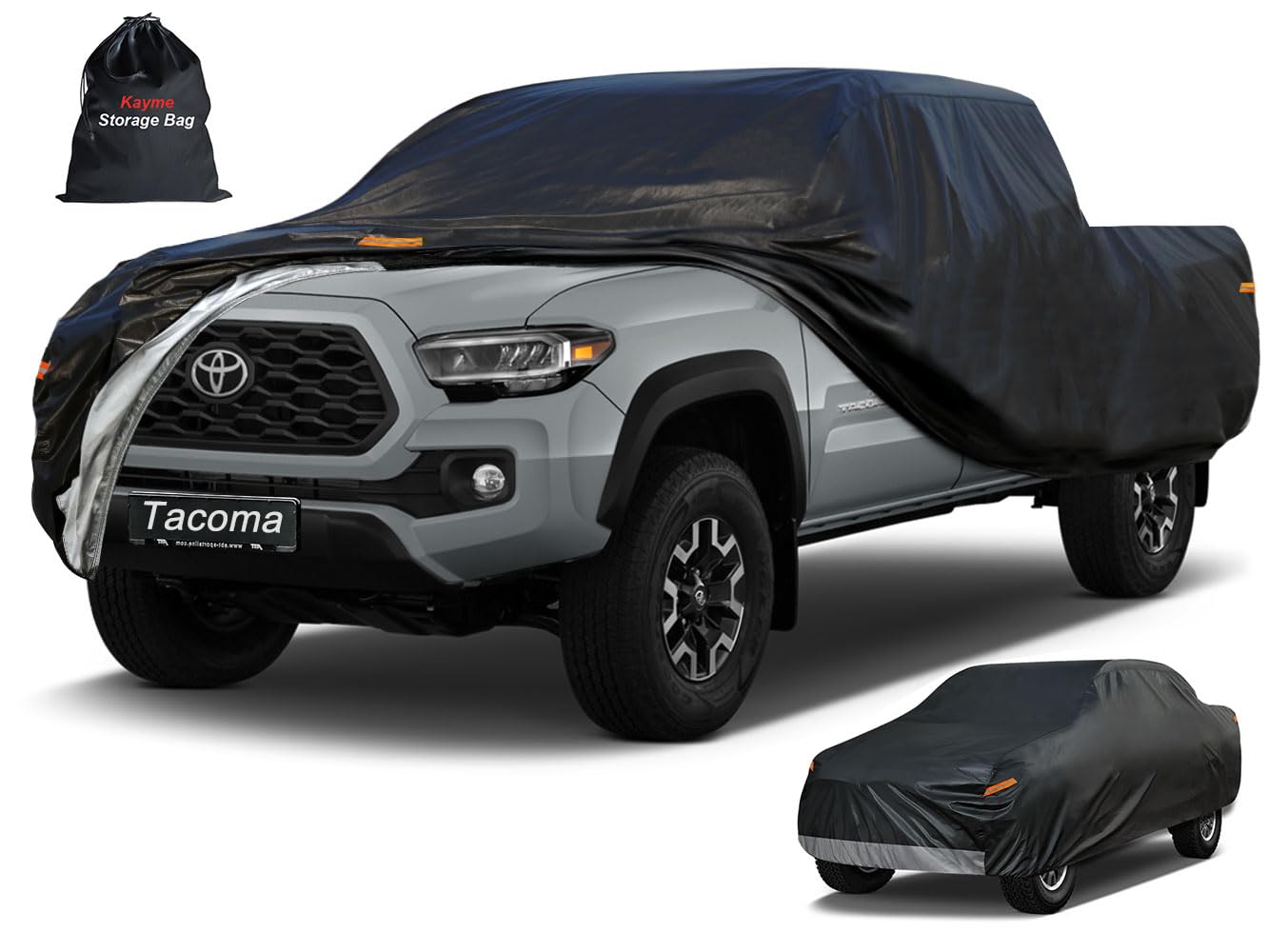 Kayme 7 Layers Truck Cover Fit Toyota Tacoma (2016-2025) Access Cab/Double Cab, Waterproof All Weather, Heavy Duty Outdoor Pickup Truck Cover Sun UV Rain Protection.