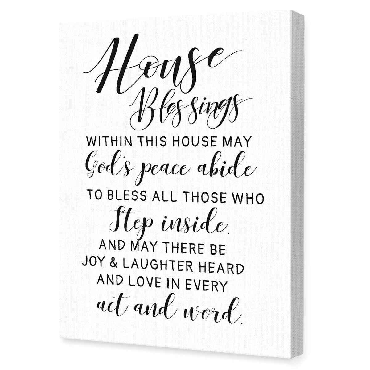 RNUMLIGH Home Blessing Canvas Wall-Art Inspirational Family Quote Farmhouse Decor Bedroom Wall Painting Wall-Art