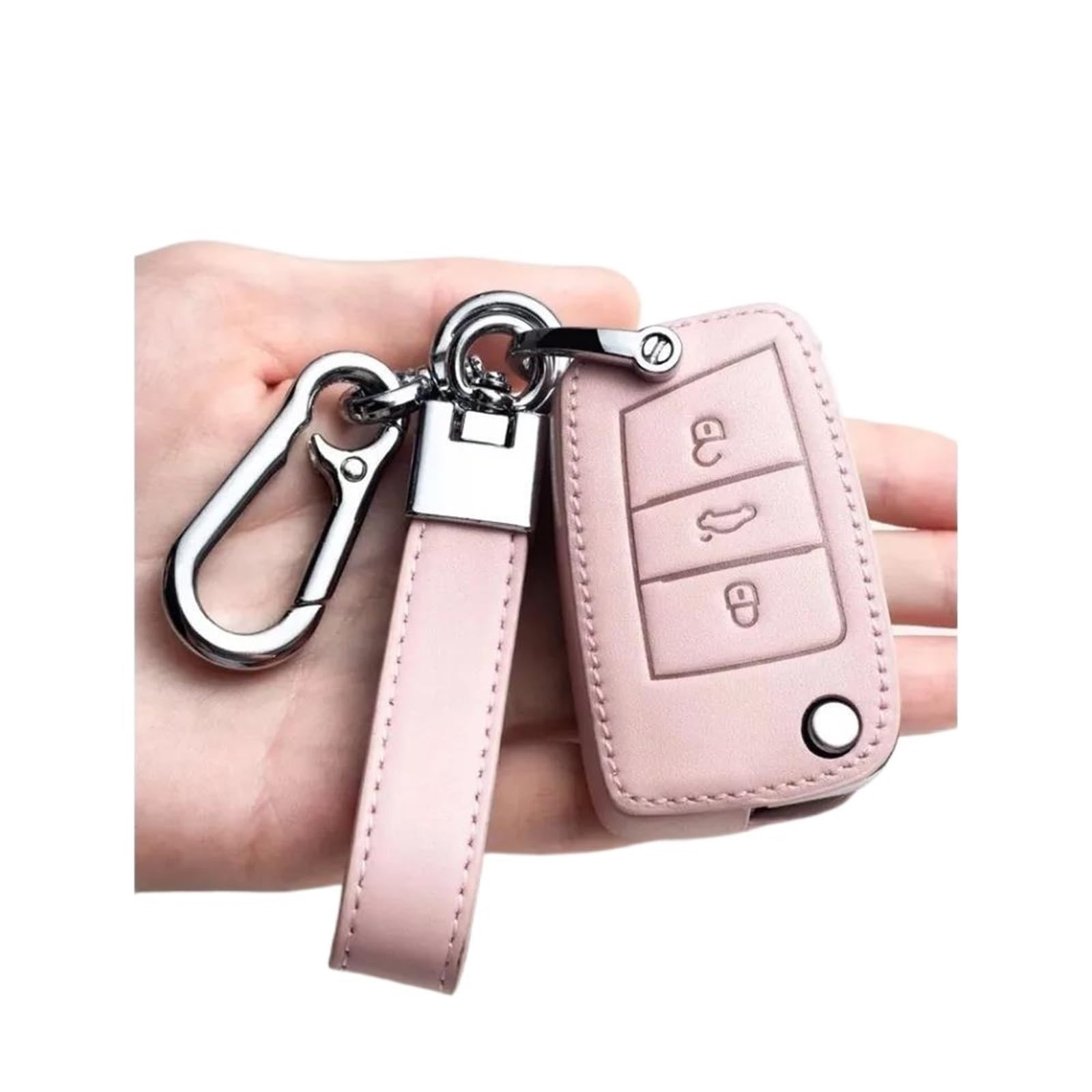 Funda Protectora De Cuero Rosa para Llave Coche Tipo Libro para VW para Polo para Golf 7 MK7 para Tiguan