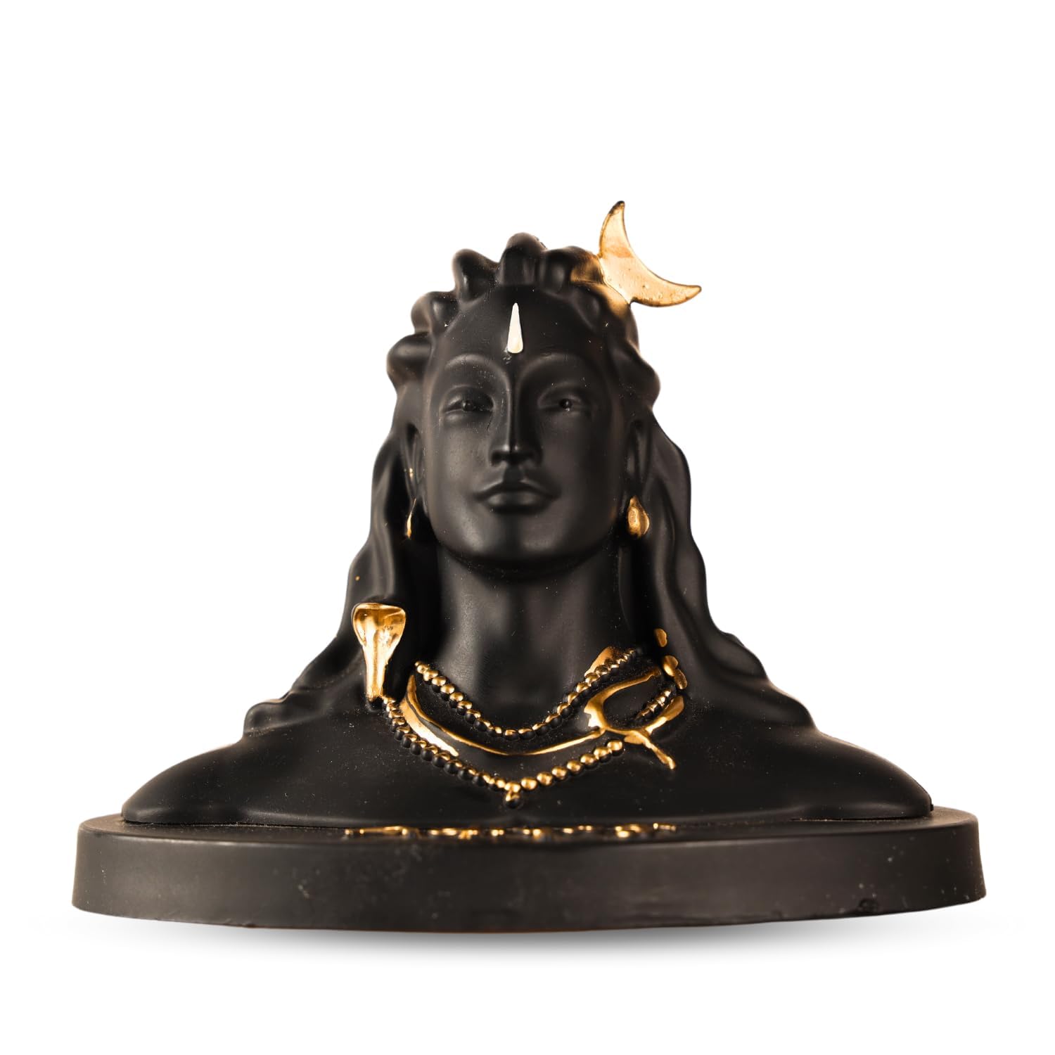 Vedic Charya Lord Adiyogi Shiva Statue 5 Inch Resin Handmade – Dhyana Mudra Mahadev Idol Car Dashboard, Home & Office Desk, Shivratri Pooja Decorative Murti Black