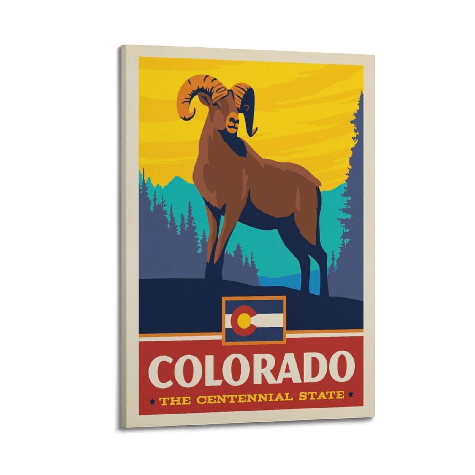 DLJGDS Vintage Travel Posters Colorado State Pride Decorative Painting Canvas Wall Posters And Modern Family Bedroom Decor 24x36inch(60x90cm)