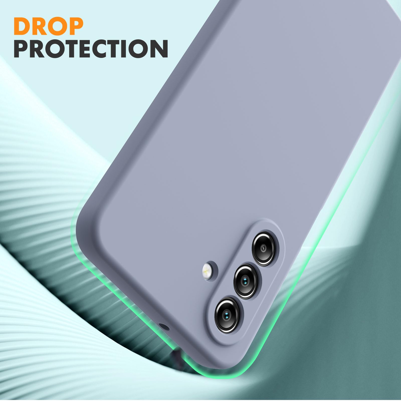 Vansdon Cover Compatibile con Samsung Galaxy A26 5G, Gomma Gel di Silicone Liquida Antiurto Custodia - Grigio Lavanda - Vista 5