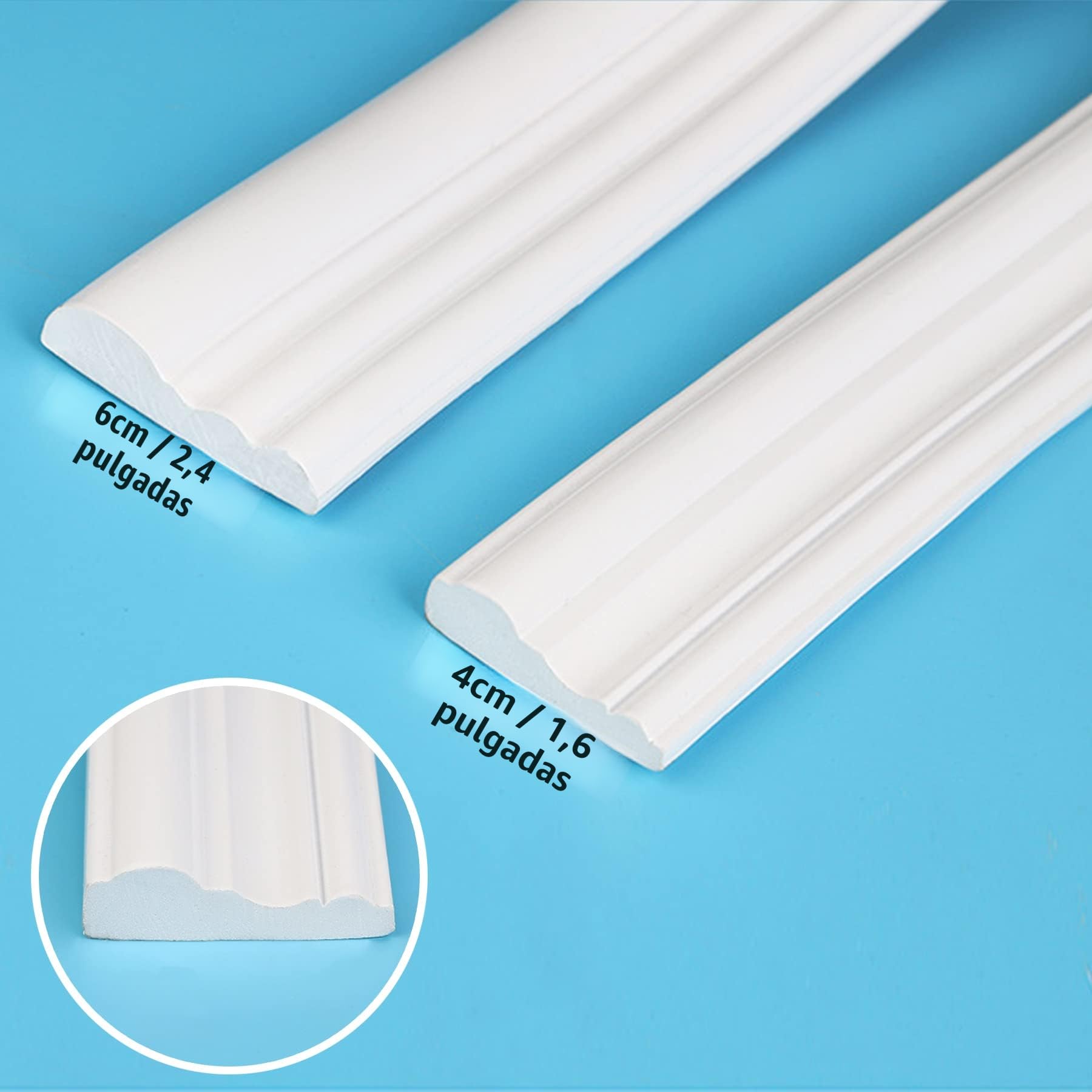 Gaahing Peel y Stick Wall Molding Trim & Chair Rail, moldeo de panel autoadhesivo, decoración del hogar de bricolaje en el marco del espejo de la puerta del gabinete, 3m x 4cm