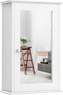 Mirrored Bathroom Wall Cabinet, Wall-Mounted Storage Cabinet with Single...