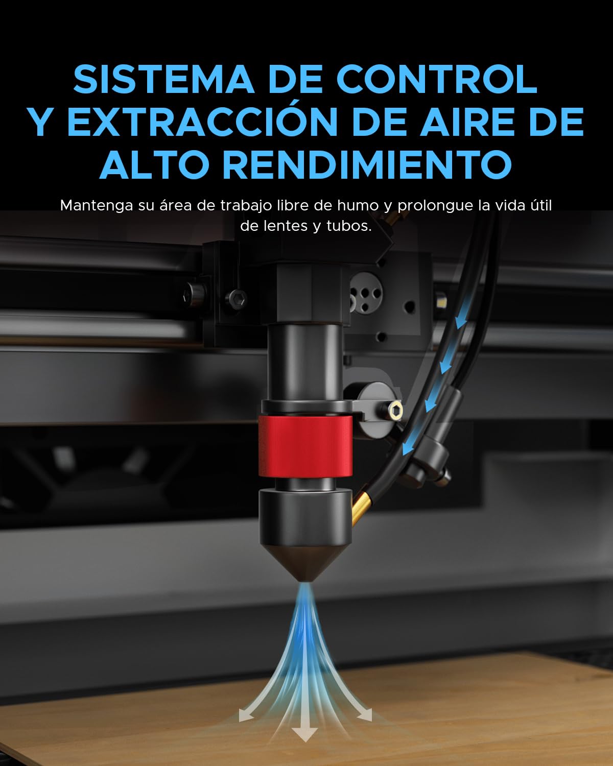 OMTech K40+ Grabador Láser CO2, 30 X 20 CM, 40W Máquina de Grabado Láser con Cabezal Láser Ajustable, Asistencia de Aire, para Vidrio, Madera, Más (30 X 20 CM)