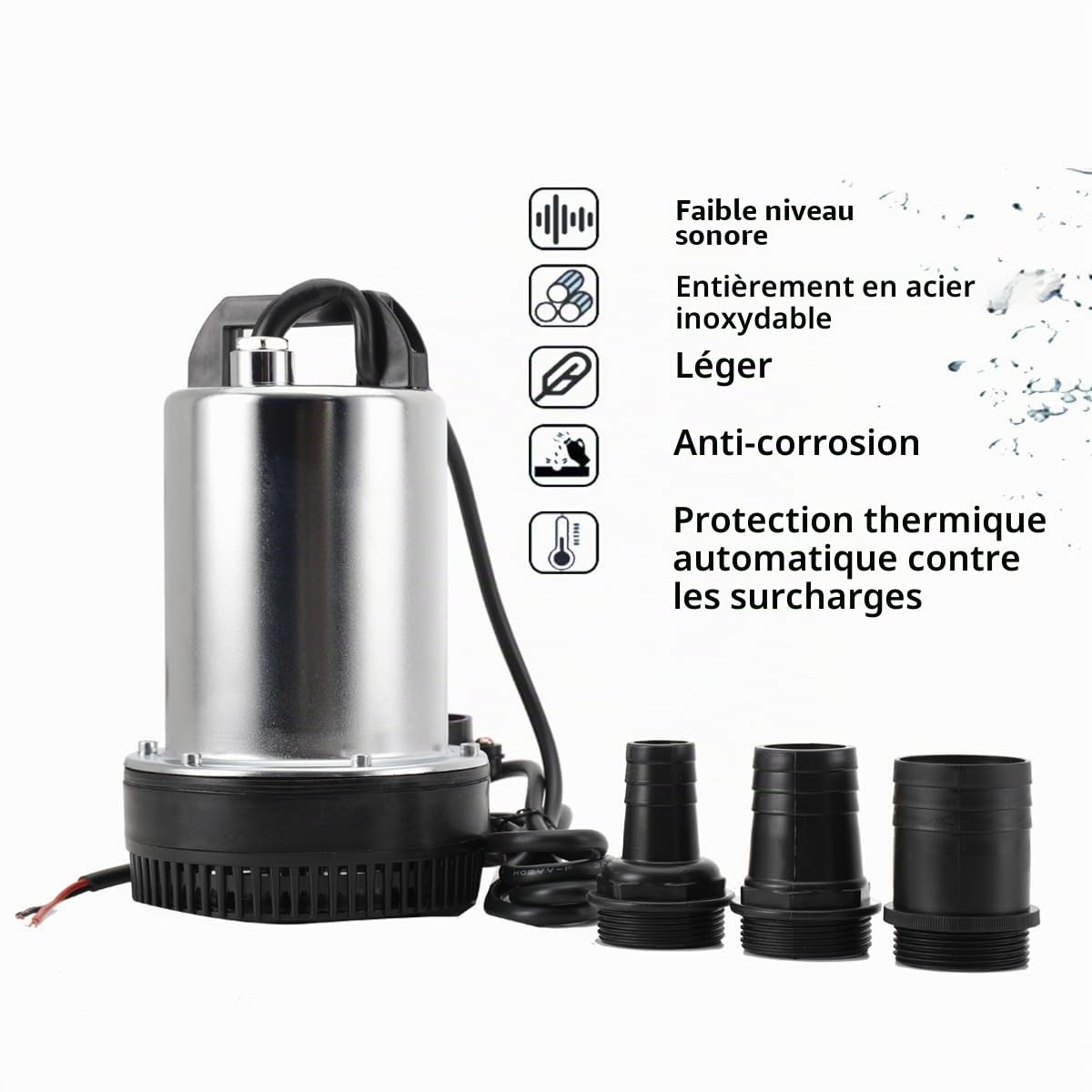 Pompe Submersible,DC 12V Pompe à Eau Submersibles 6000L/H Pompe à Eau